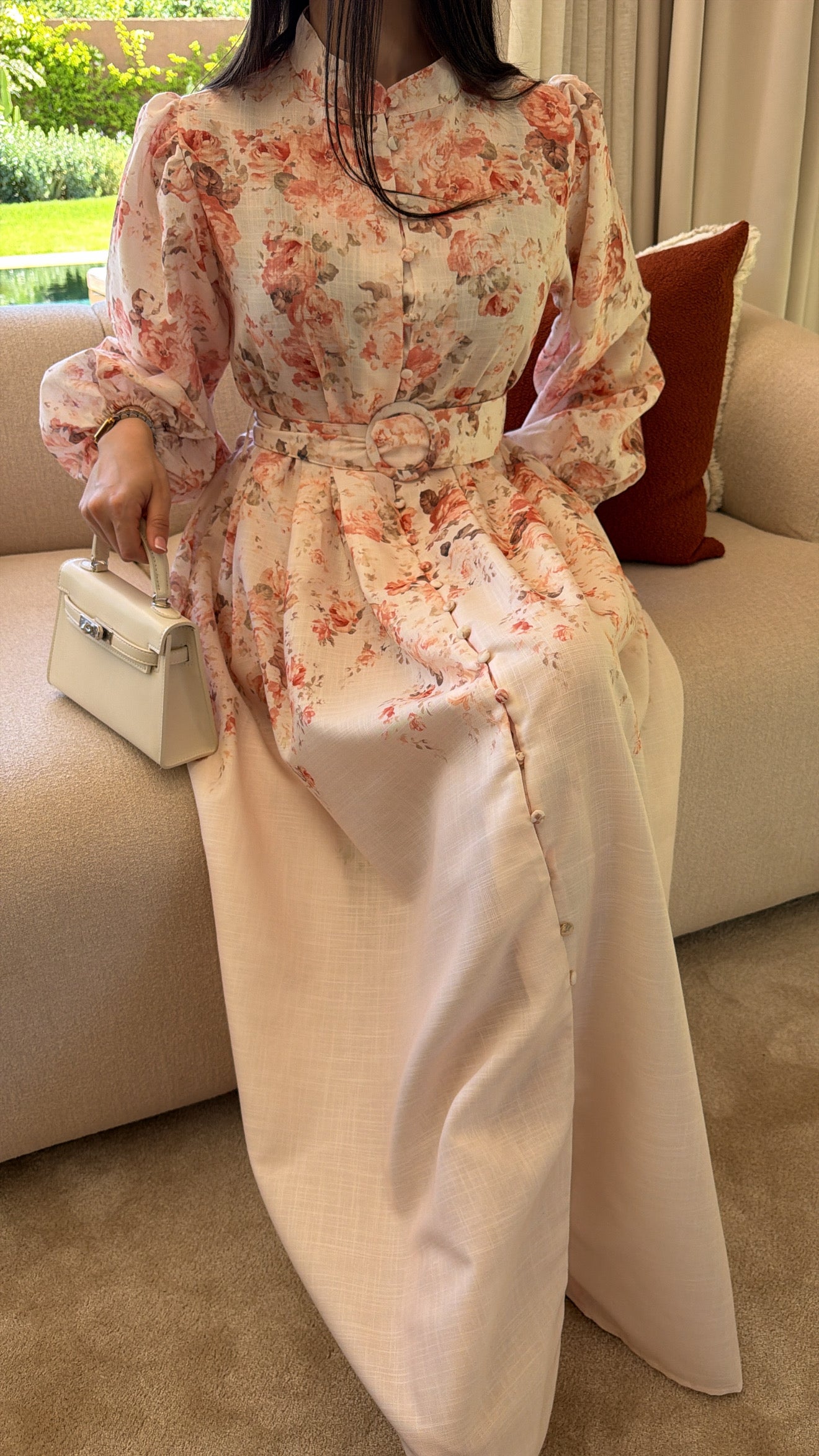 Longue robe fleurie [rose]