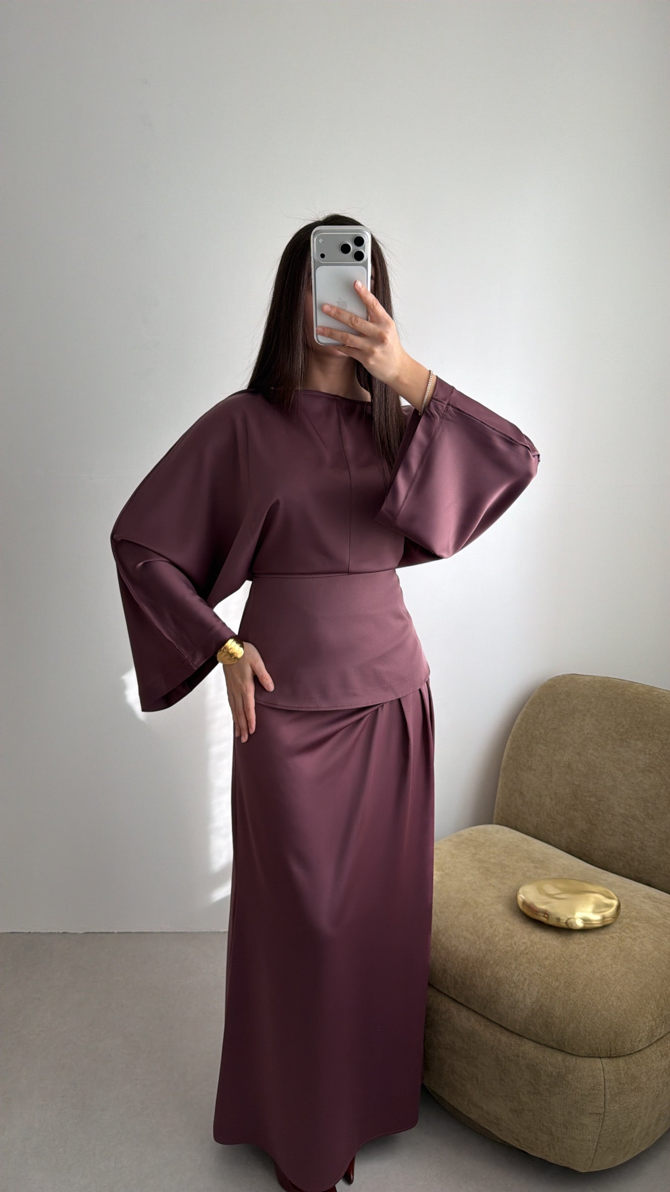 Longue jupe EMRA [prune]