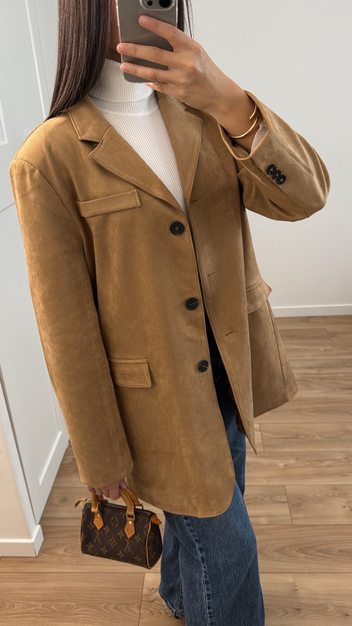 Blazer en suédine [ camel ]