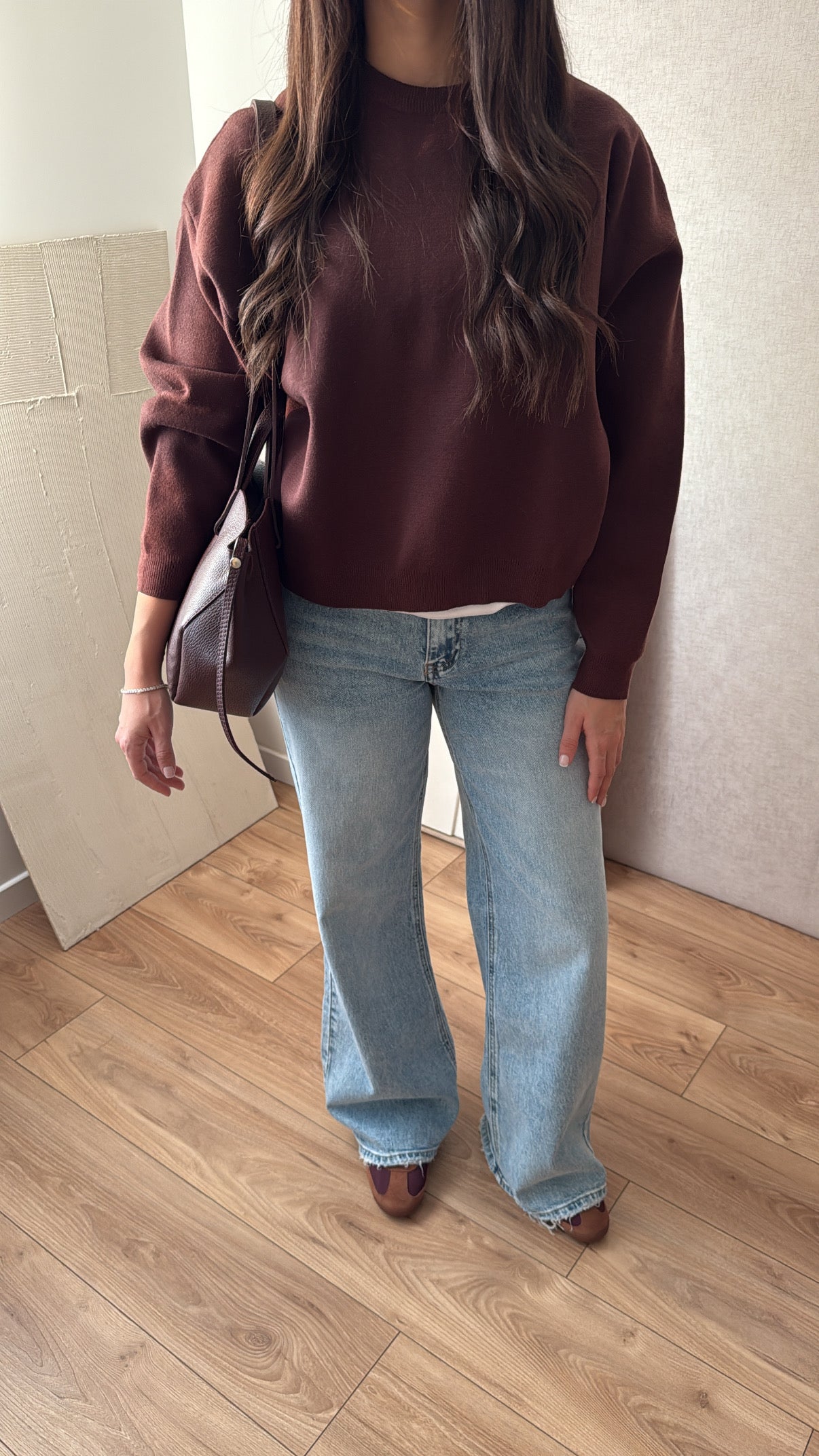 Pull en maille [marron]