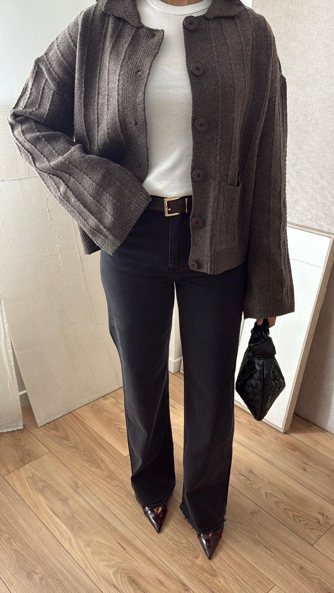 Gilet avec manche évasée [ marron ]