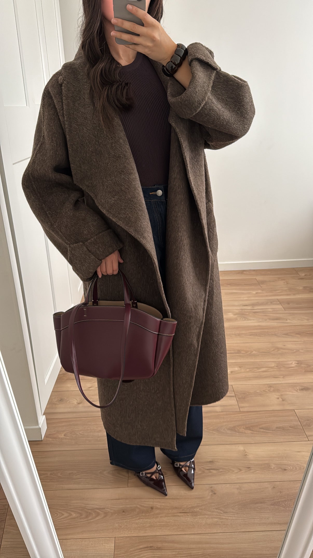 Long coat in 100% wool [MATILDE - BROWN]