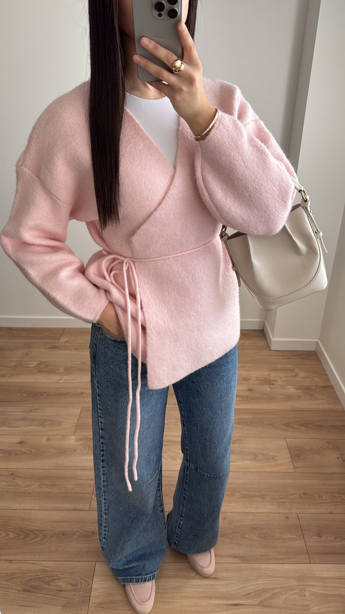 Wrap cardigan [beige/cream]