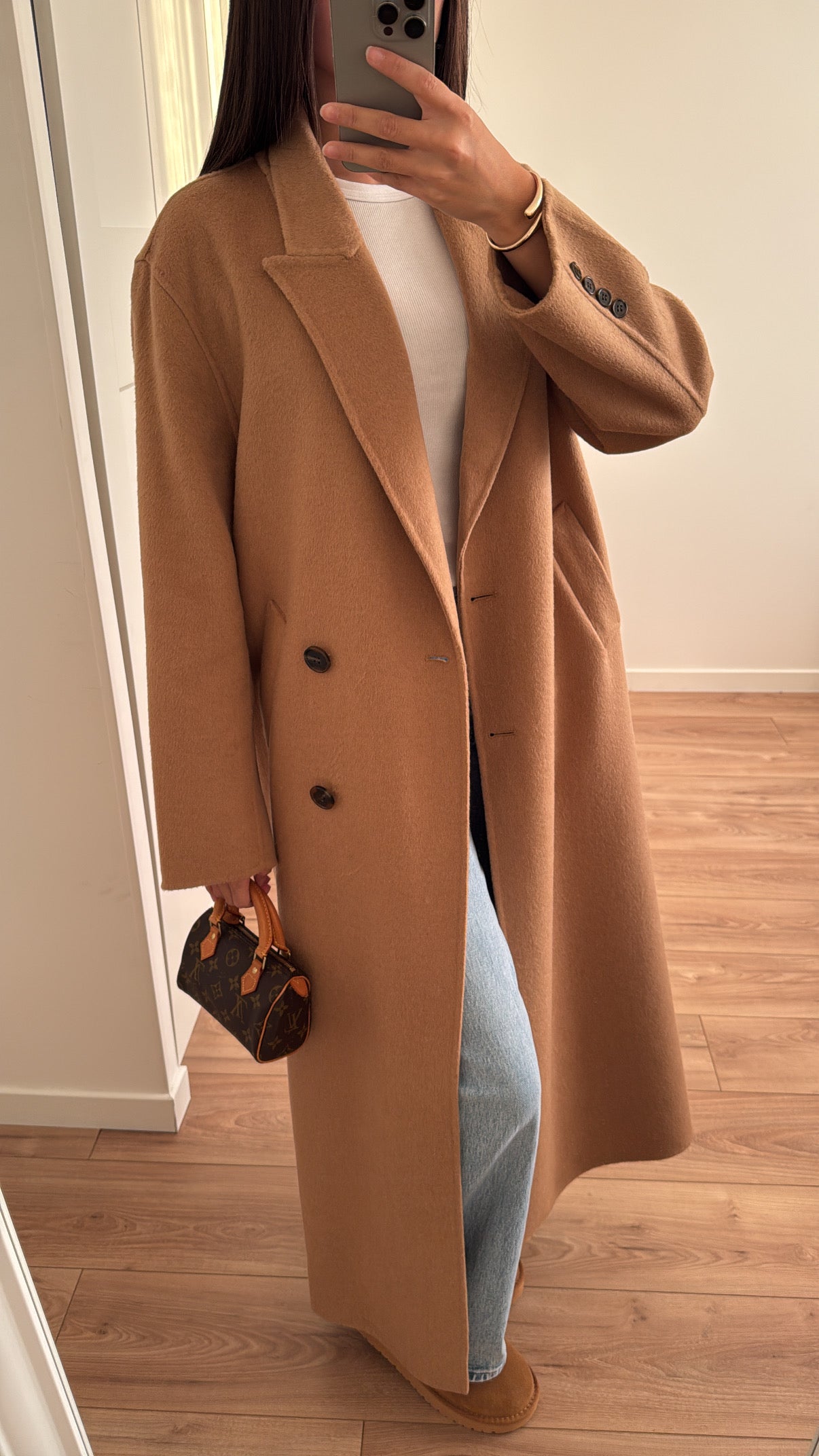 Long manteau en laine [ camel ]