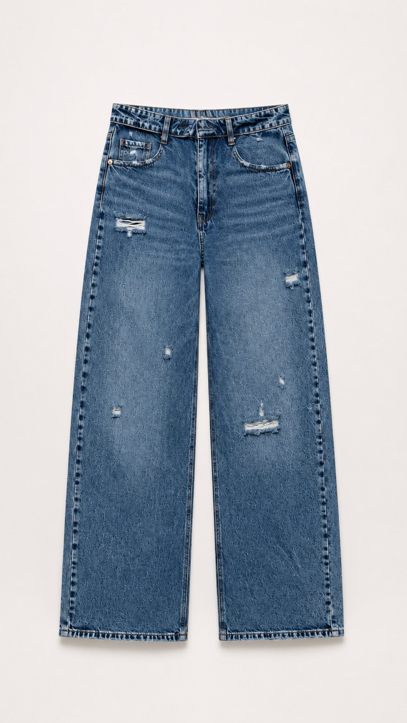 Jean baggy déchiré [bleu]