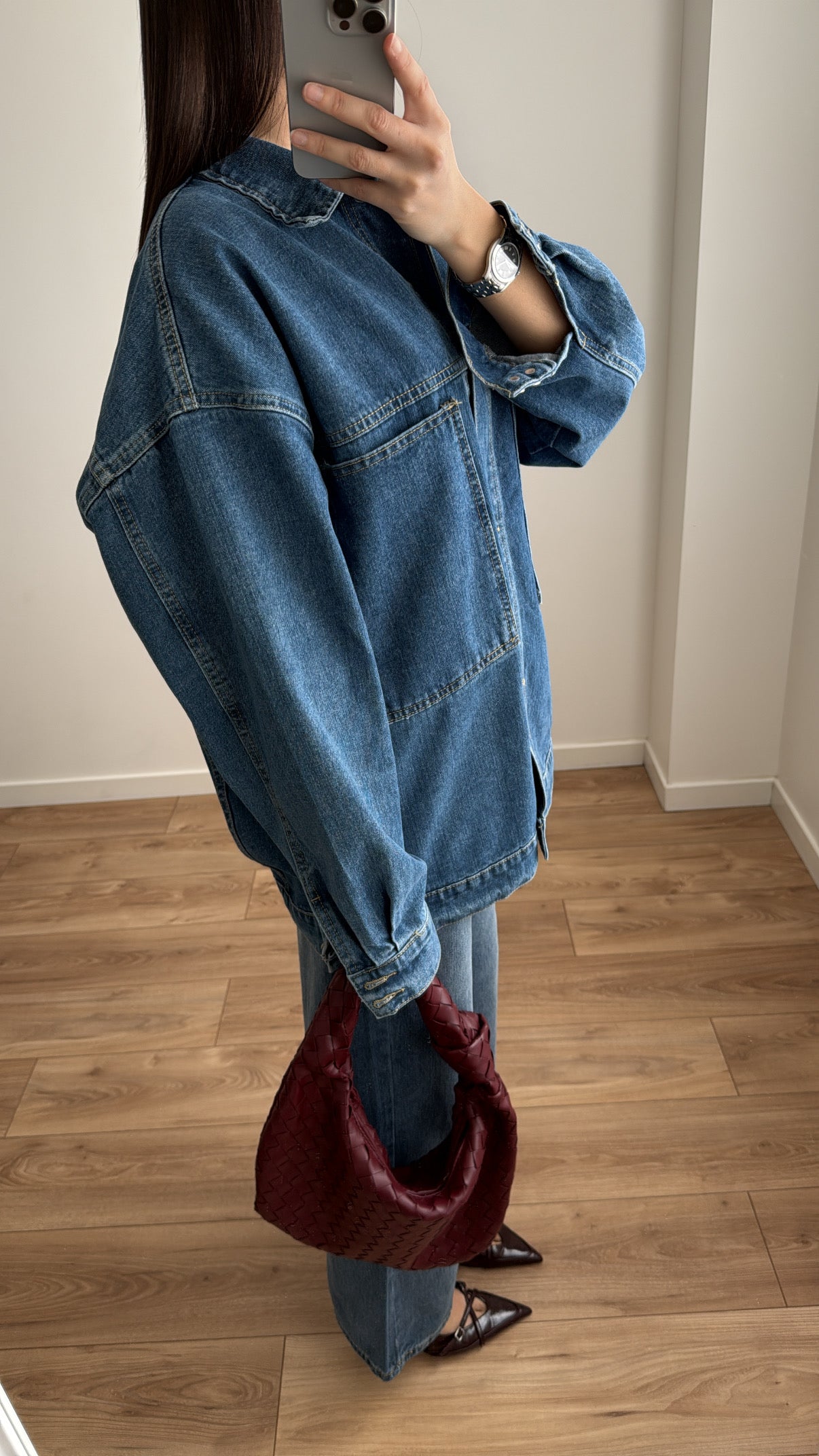 Veste en jean loose [bleu denim]