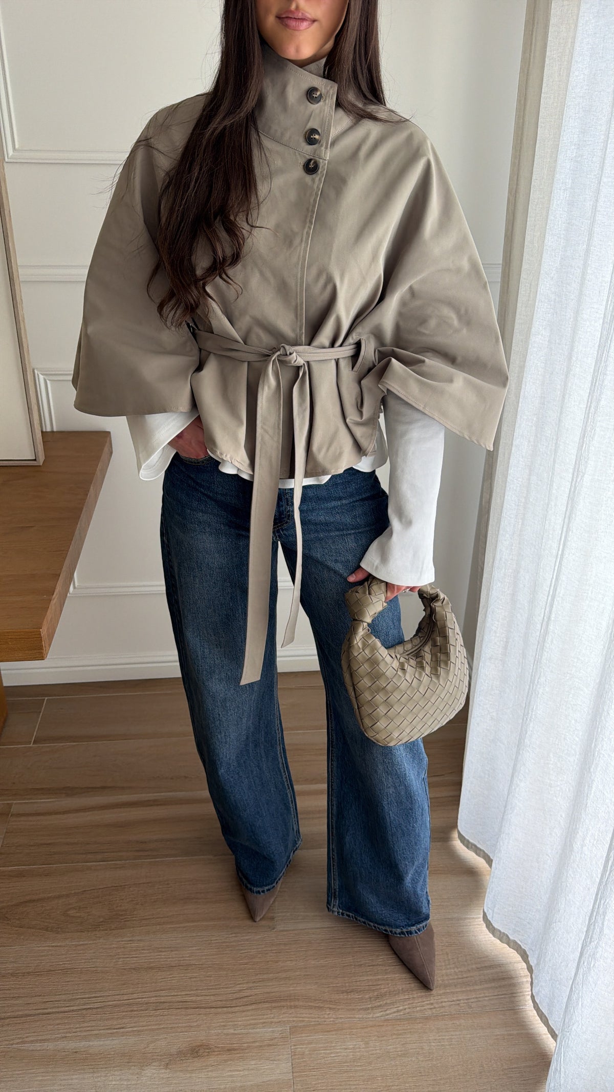 Cape ELAN cintrée à la taille [kaki taupe]