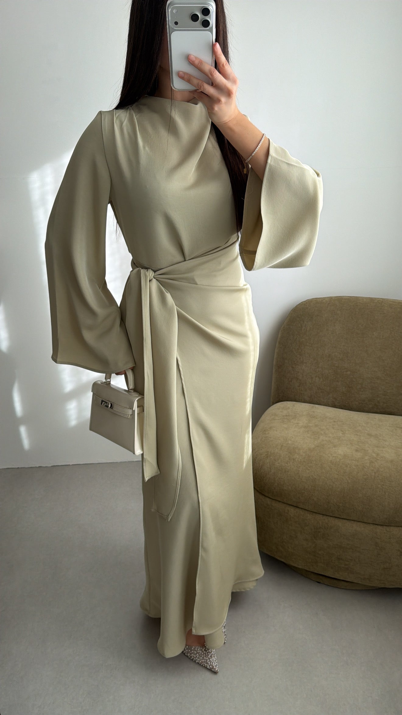 Longue robe portefeuille ACACIA