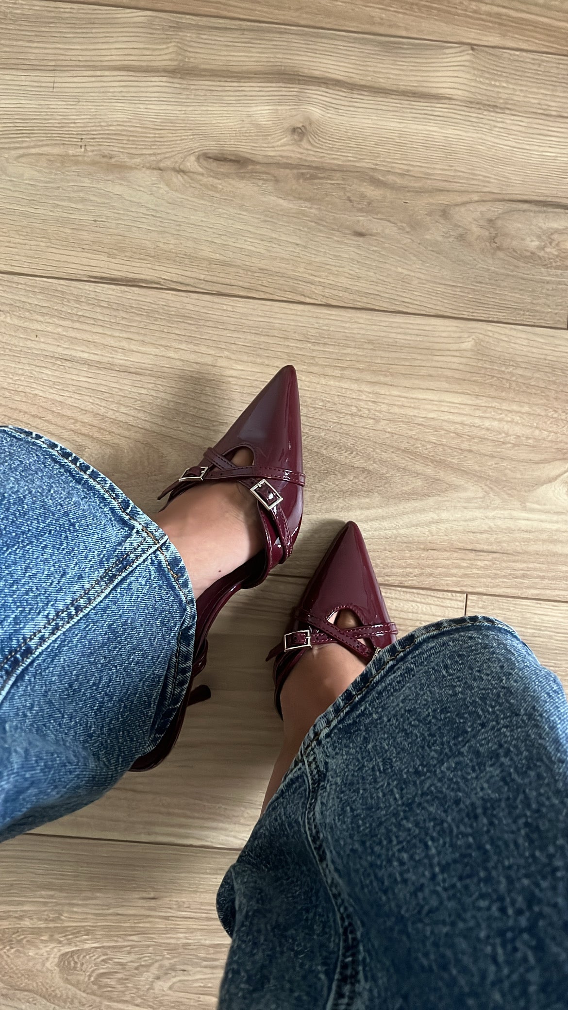 Burgundy pumps