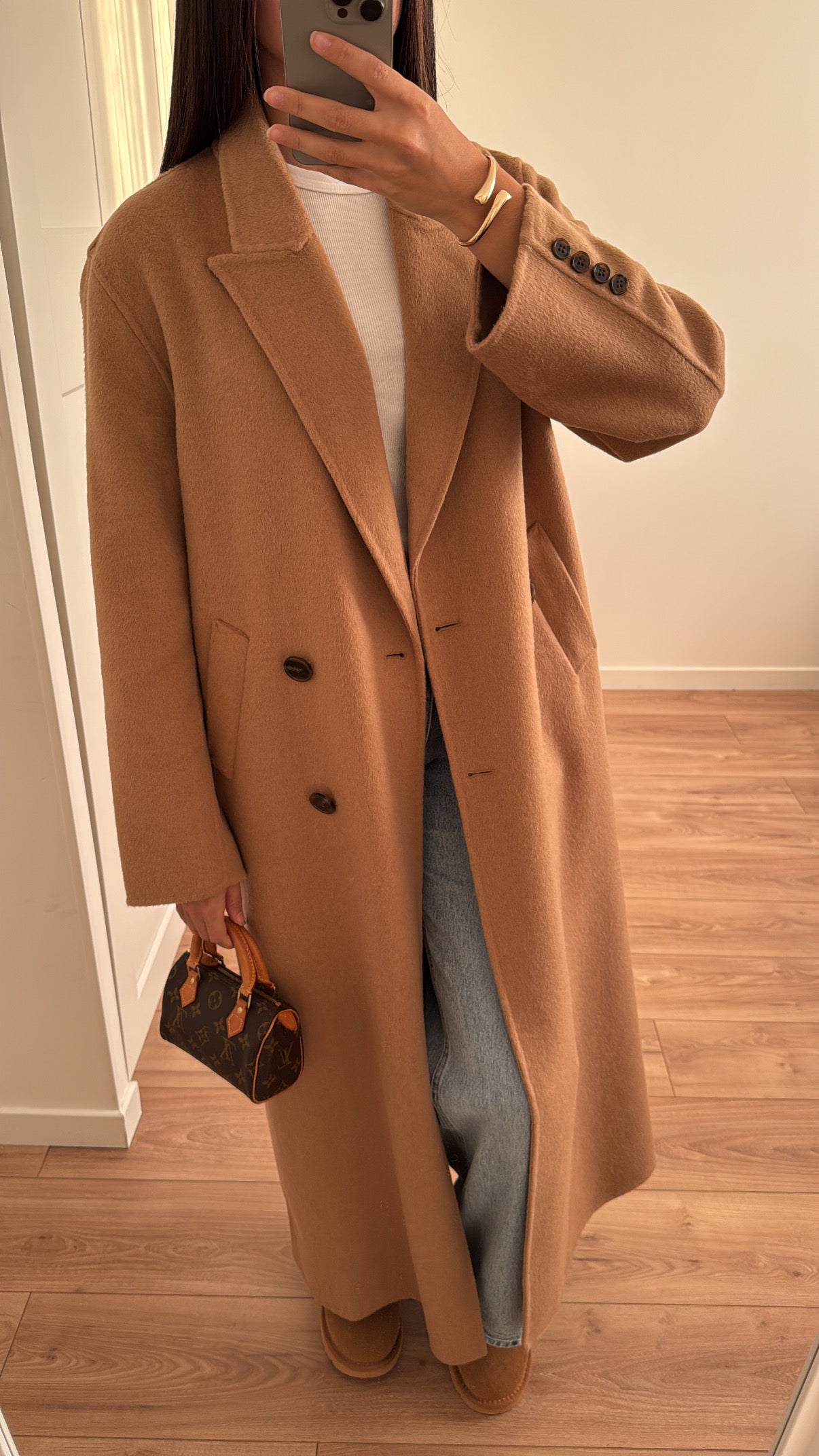 Long manteau en laine [ camel ]