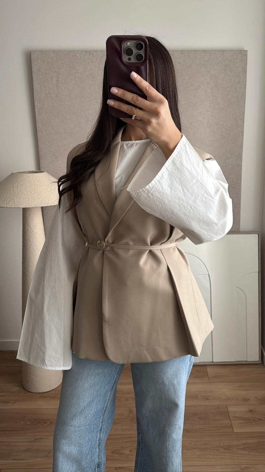 Extragroßer Blazer [beige]
