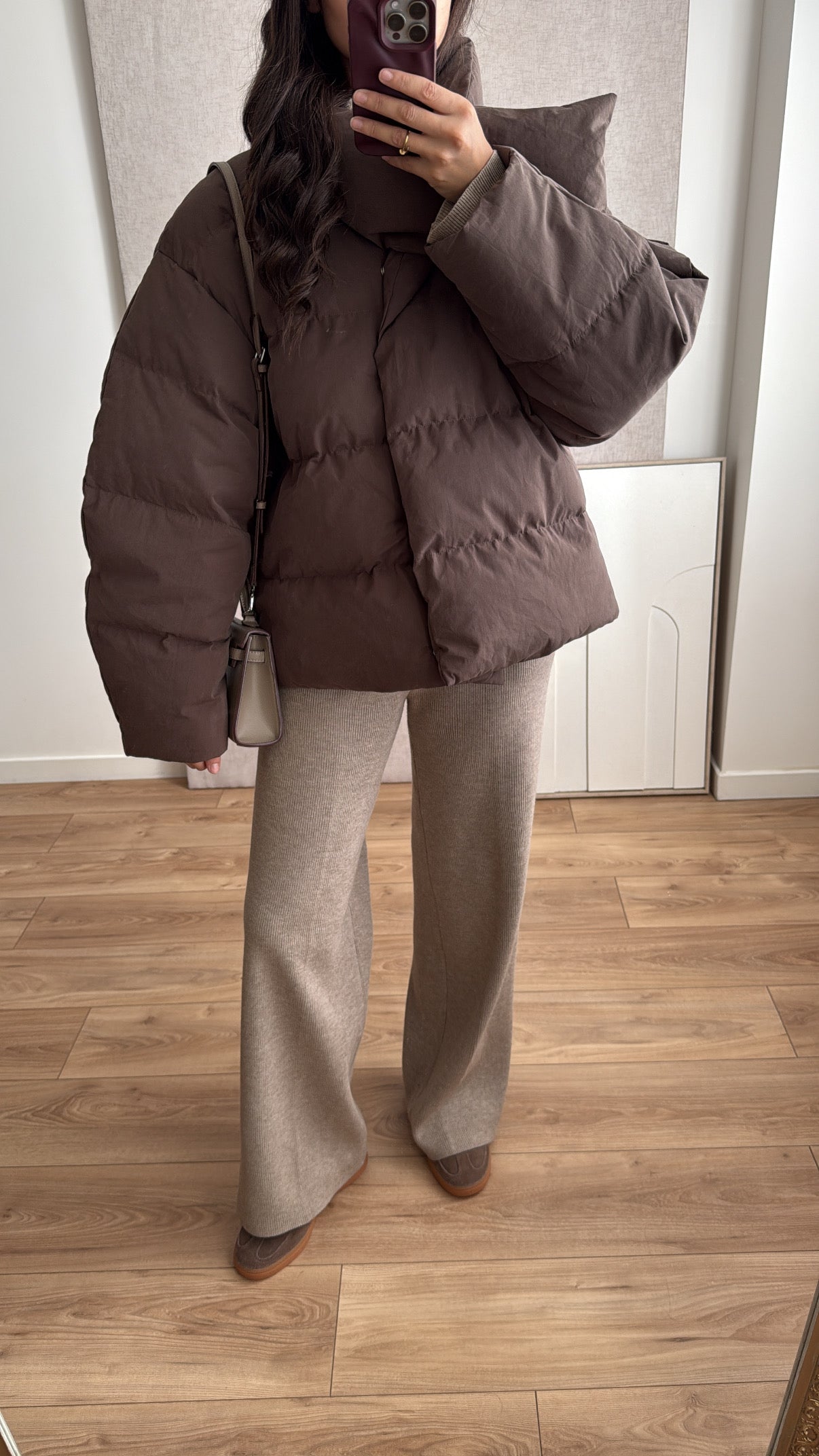 Doudoune puffer oversize col Montant [ marron ]
