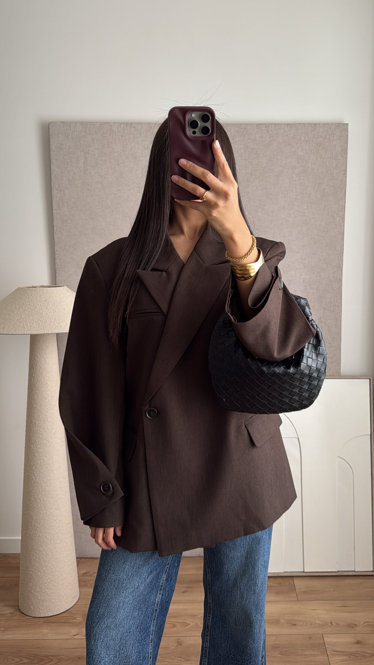 Blazer manche ample [ marron ]