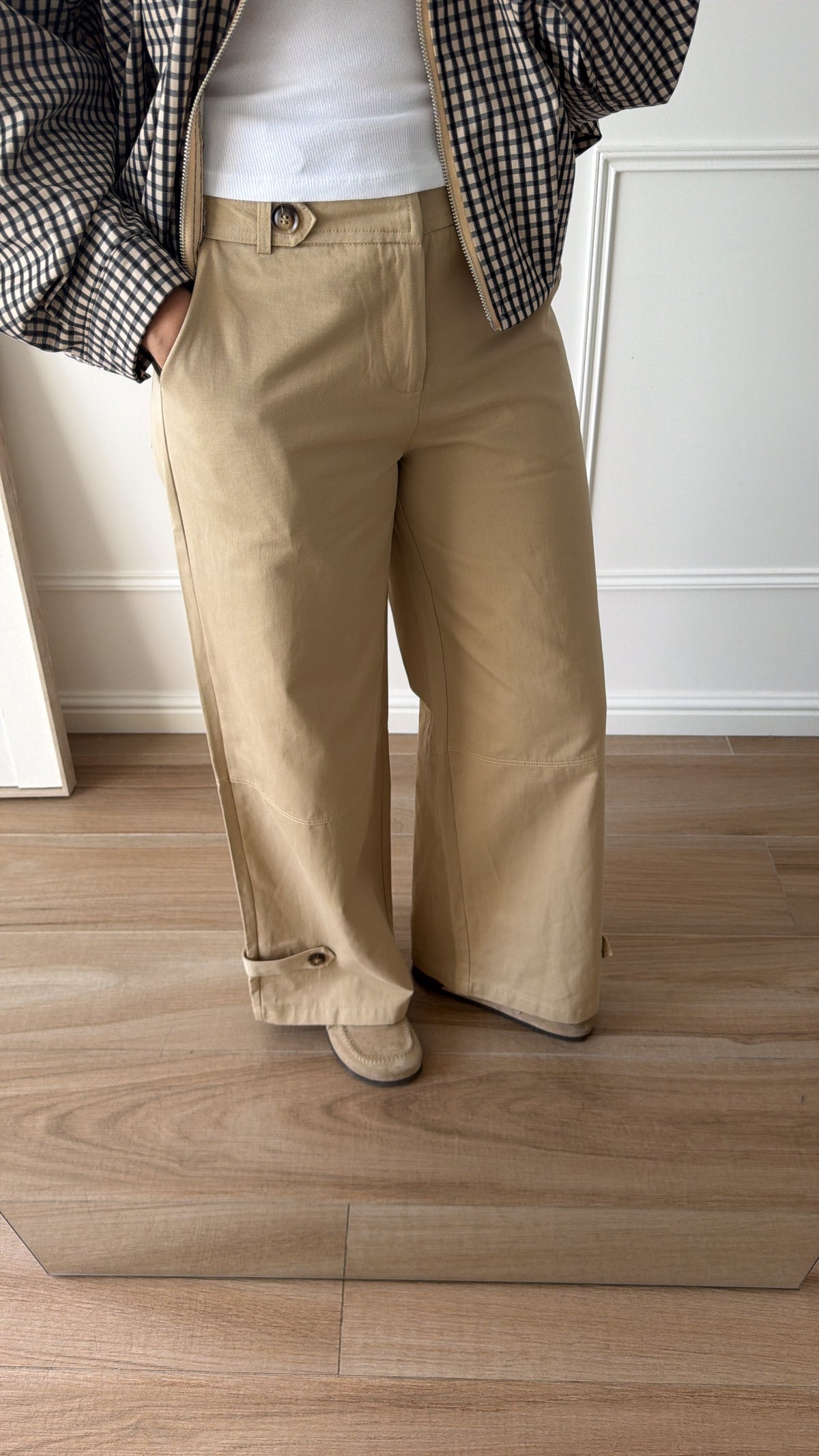 Pantalon style trench [beige]