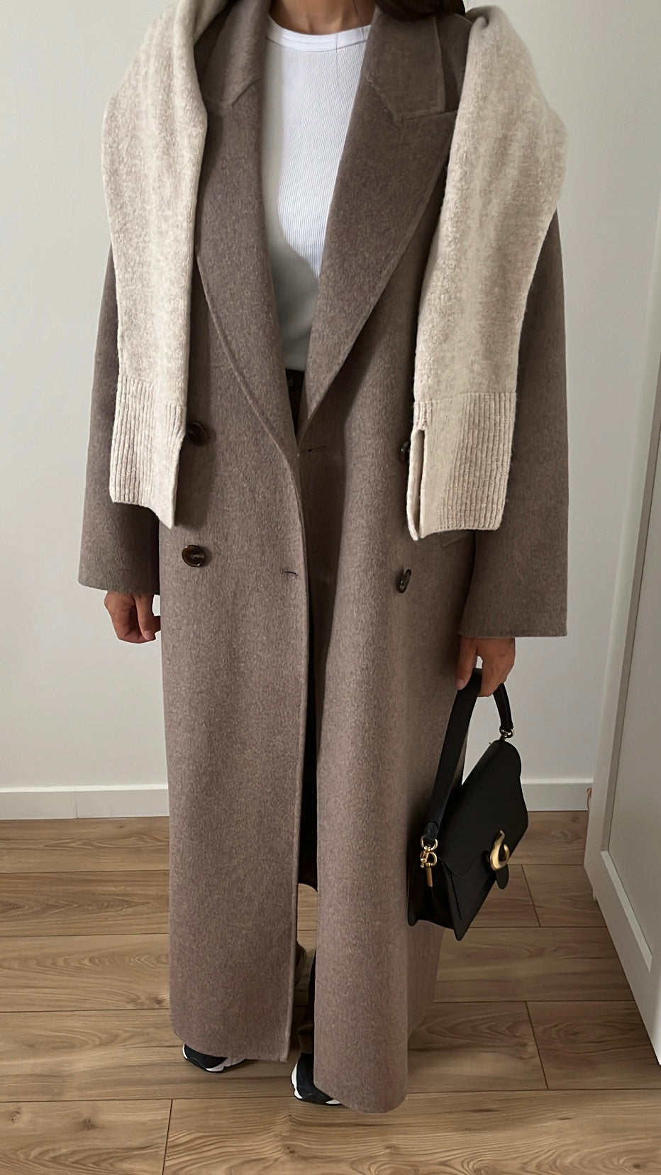 Long manteau en laine [ taupe ]