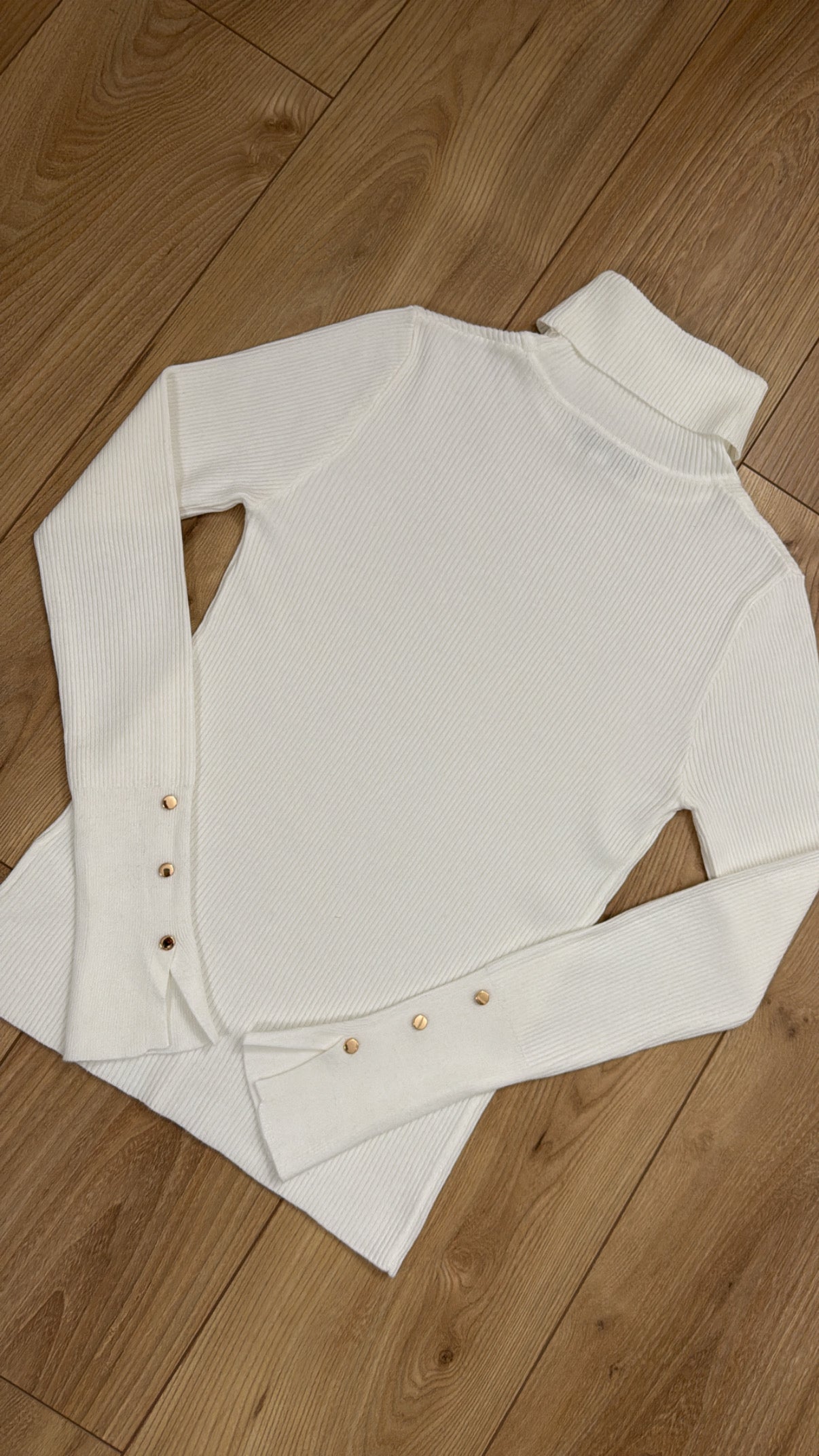 Ribbed knit turtleneck [white]