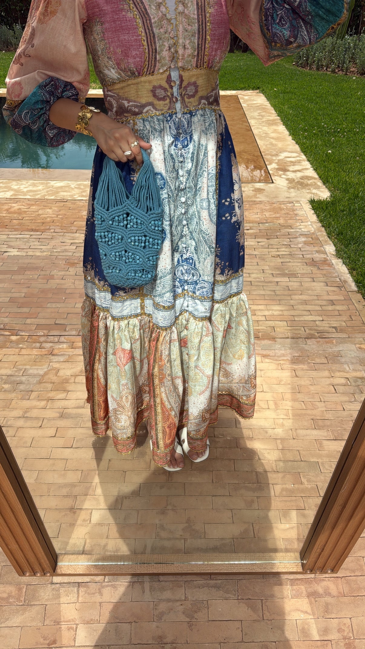 Longue robe à motifs