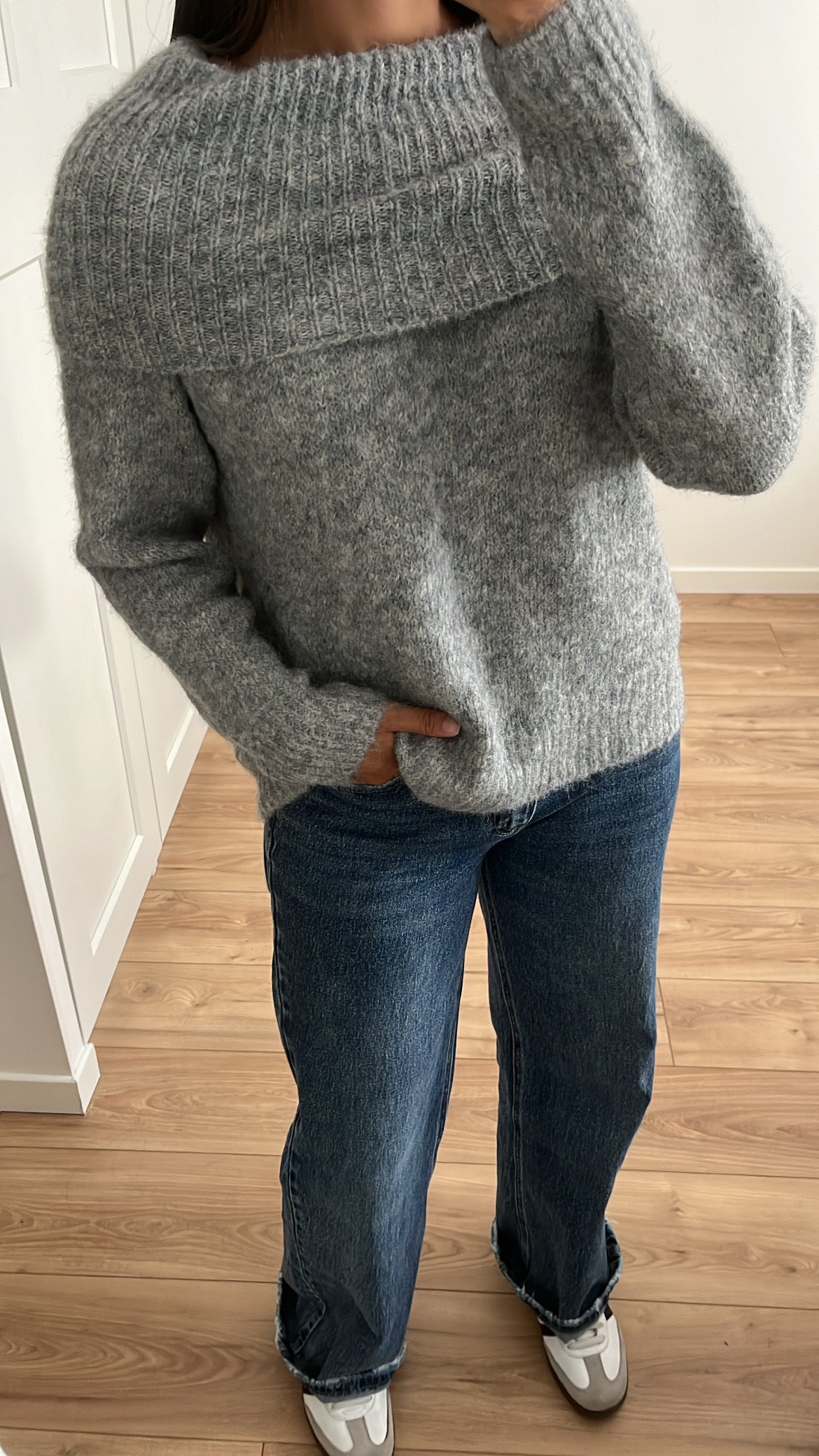 Pullover gris chiné