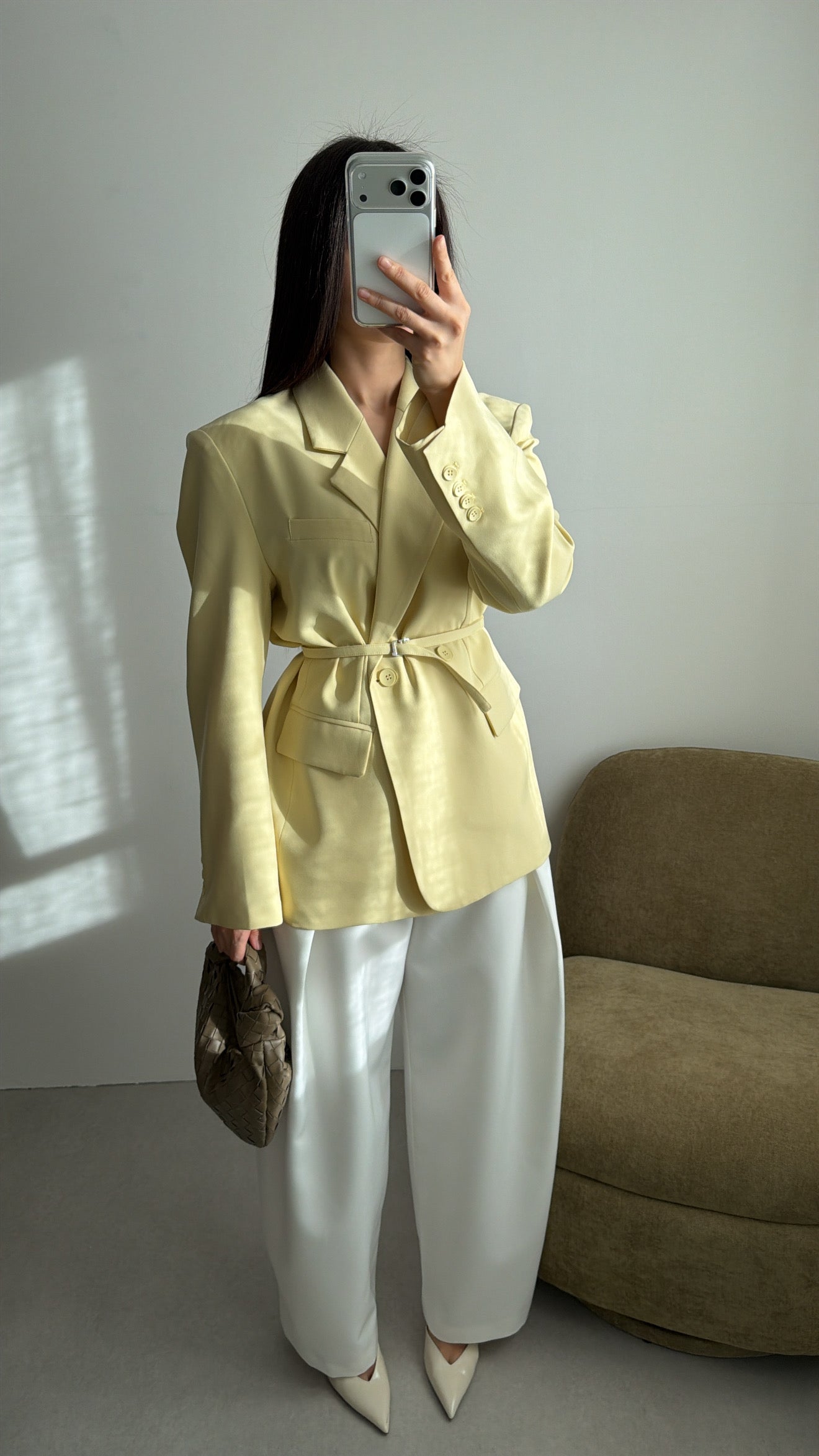 Pantalon ample élégant [blanc]