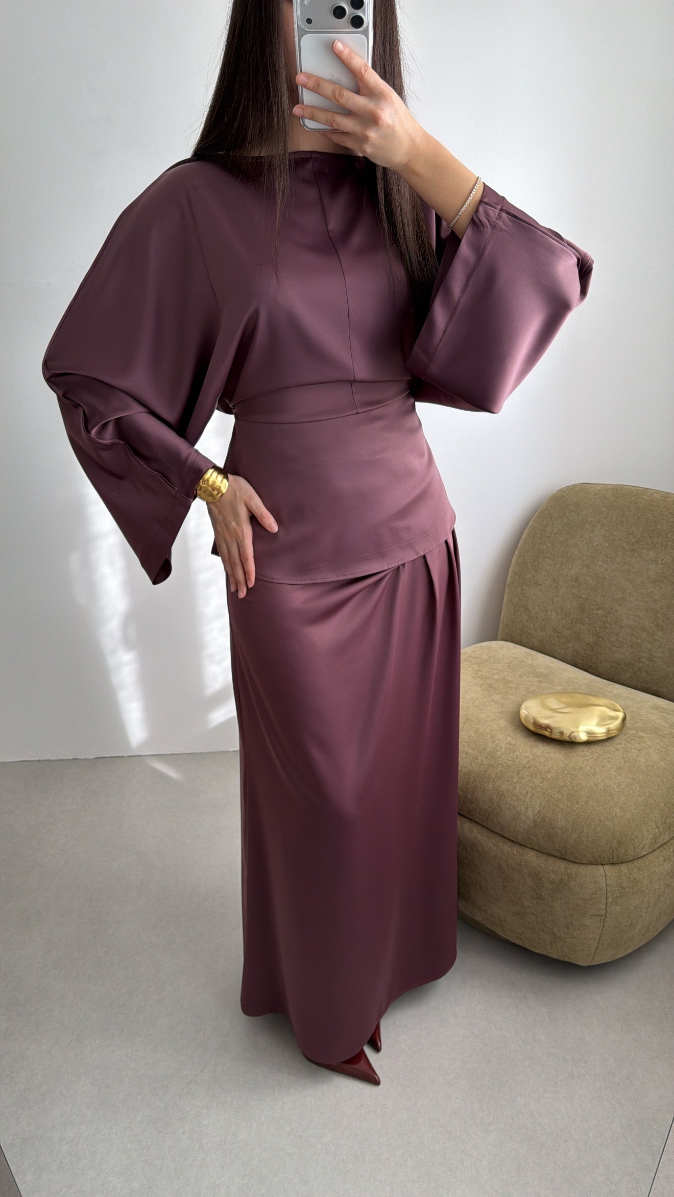 Longue jupe EMRA [prune]