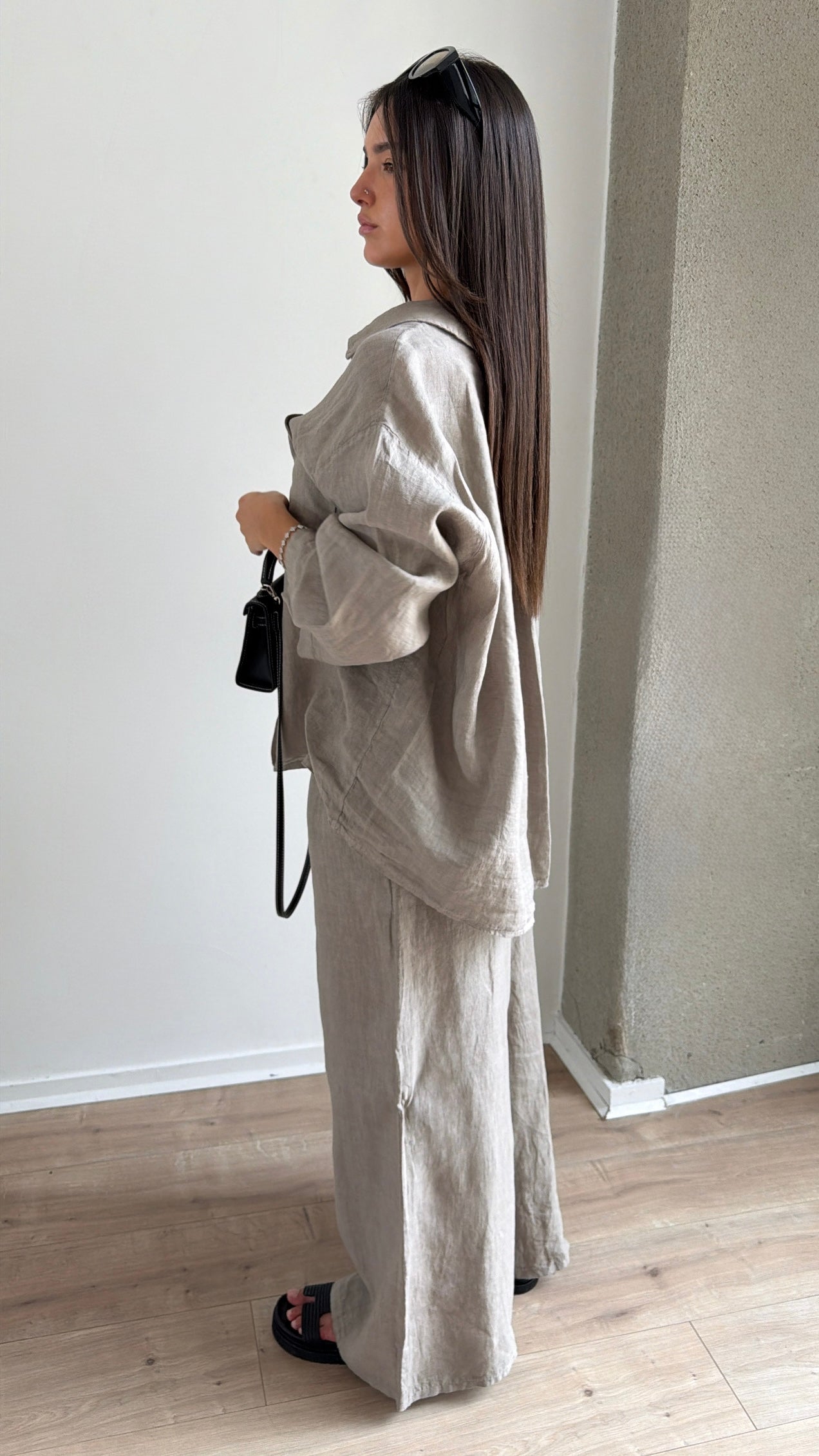 Ensemble en 100% lin [taupe]