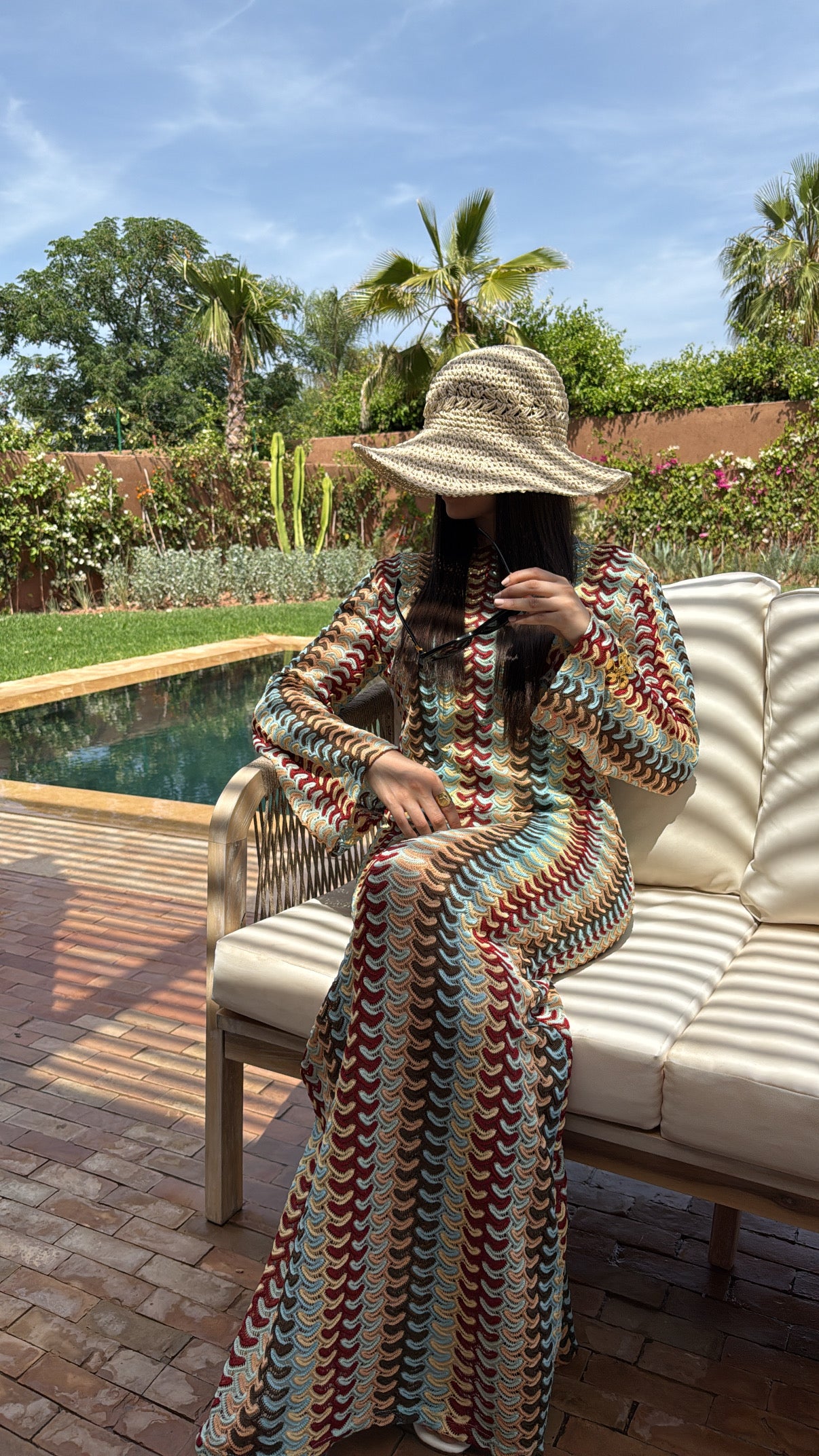 Robe en crochet coloré [bleu]