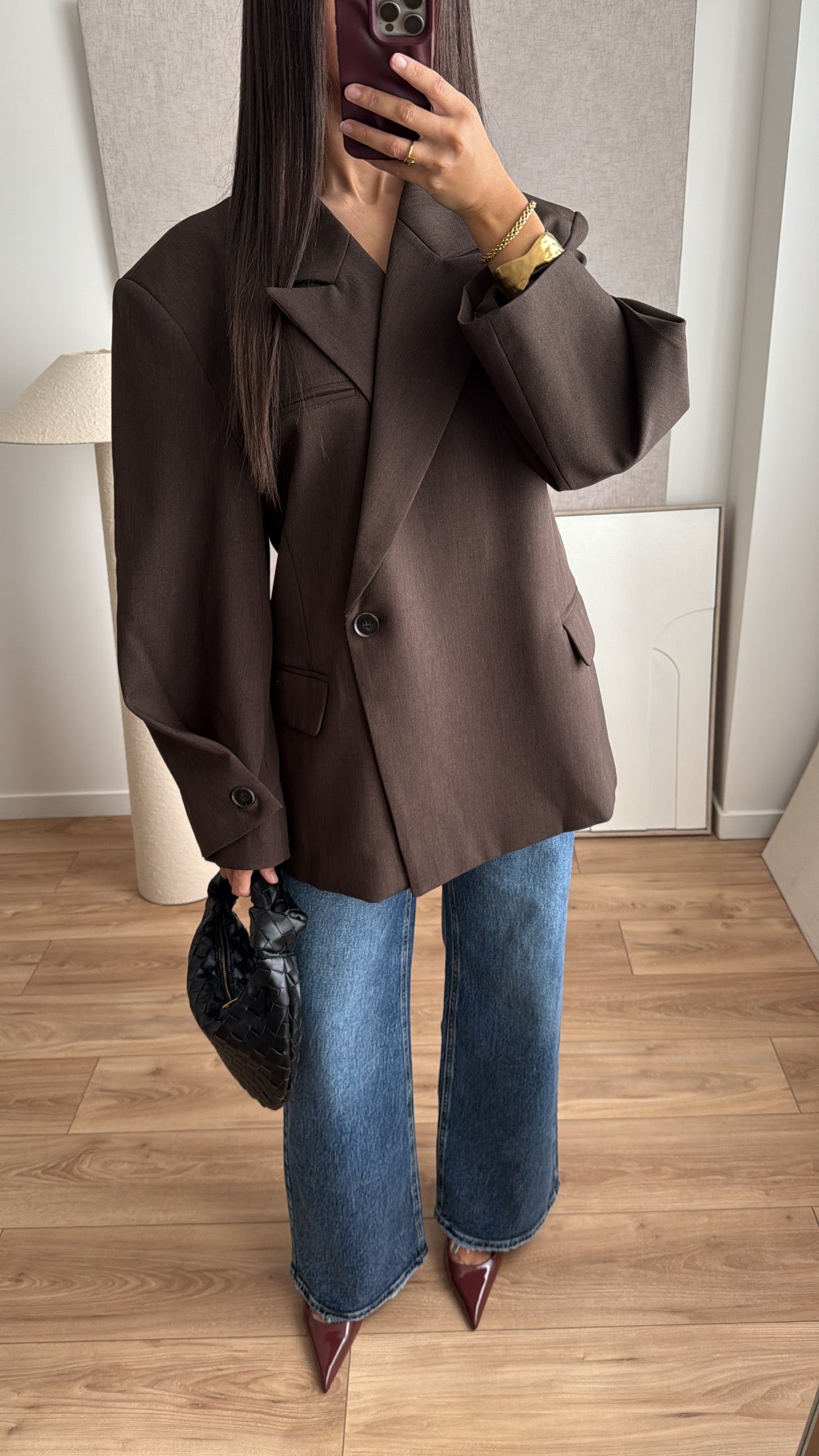 Blazer manche ample [ marron ]