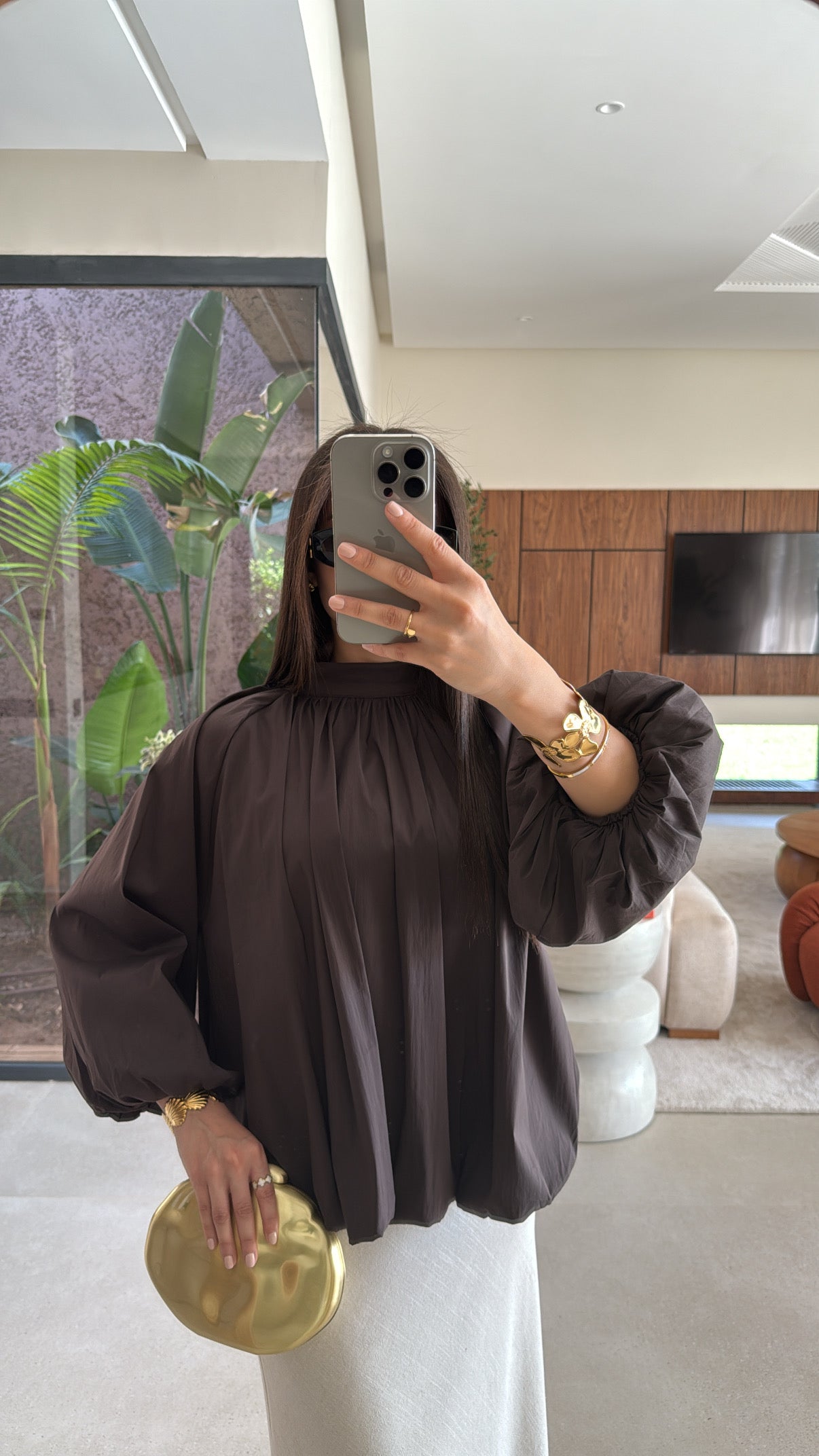 Blouse bouffante [ marron ]