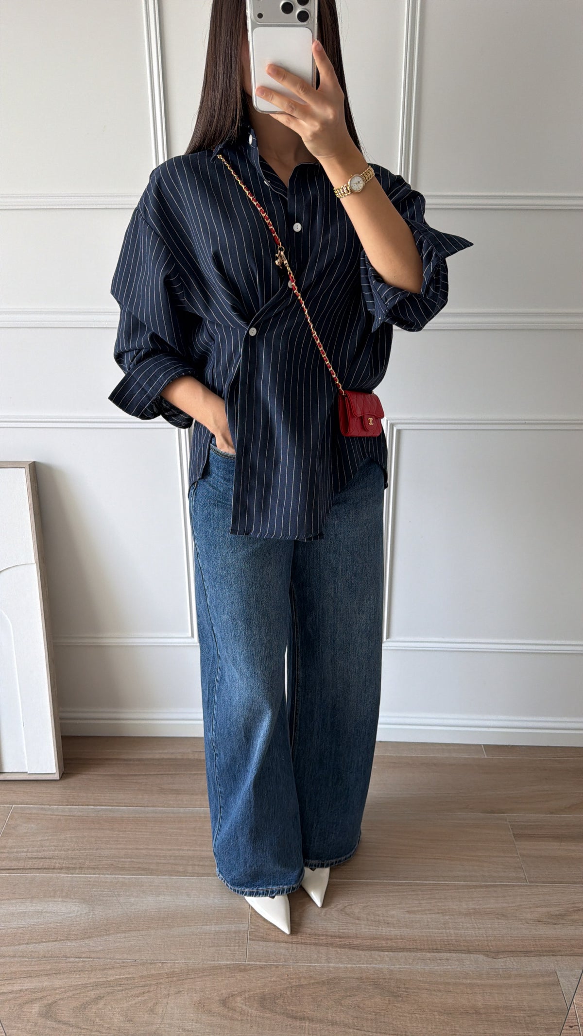 chemise rayée [marine]