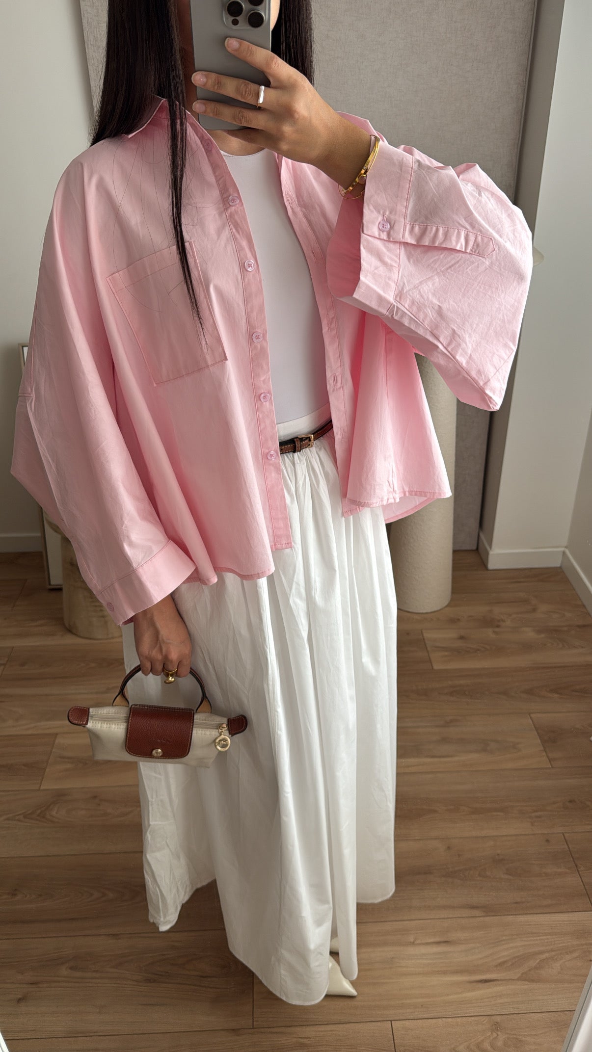 Chemise manche évasée [ rose ]