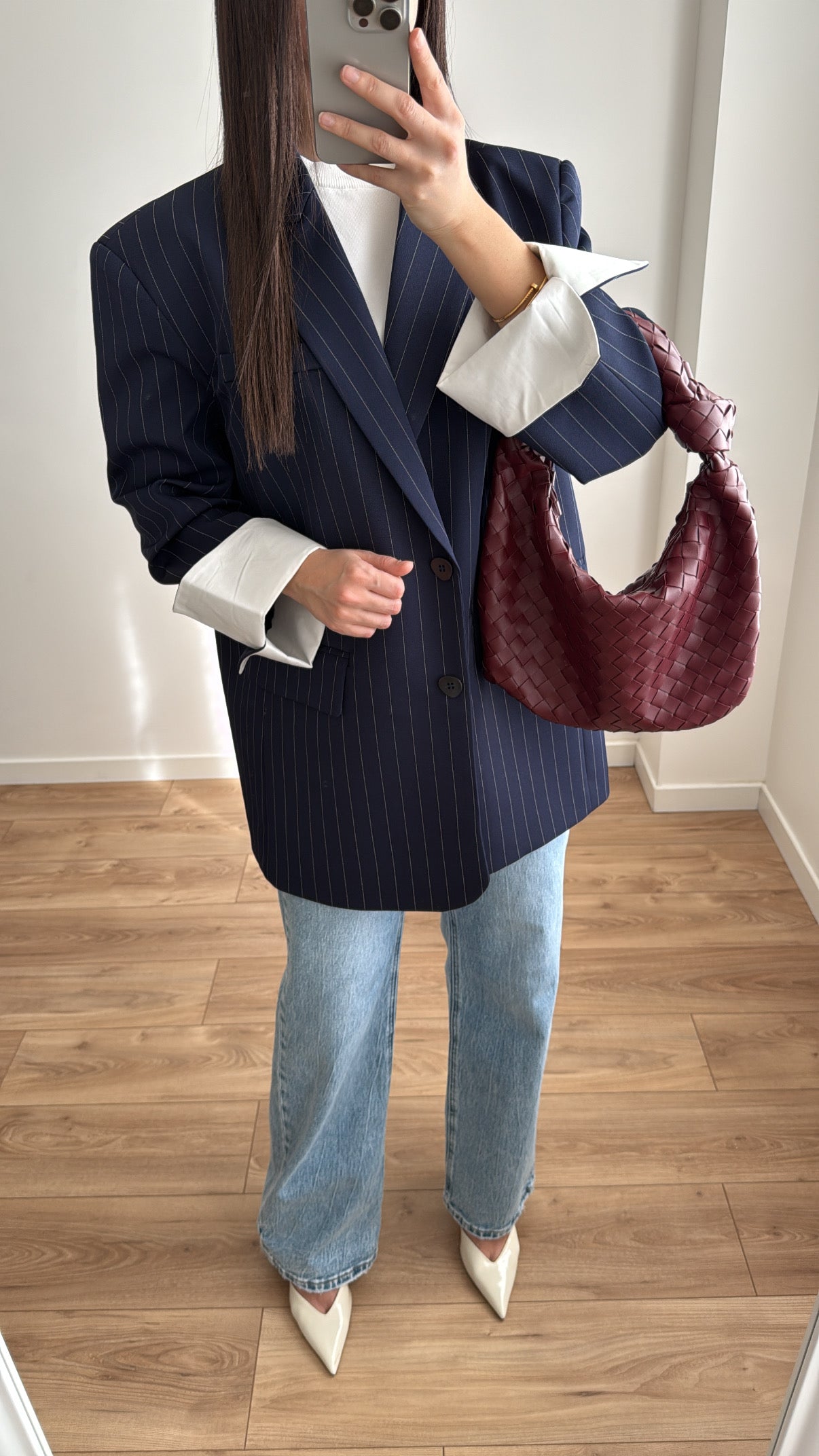 Extra oversized blazer [navy blue]