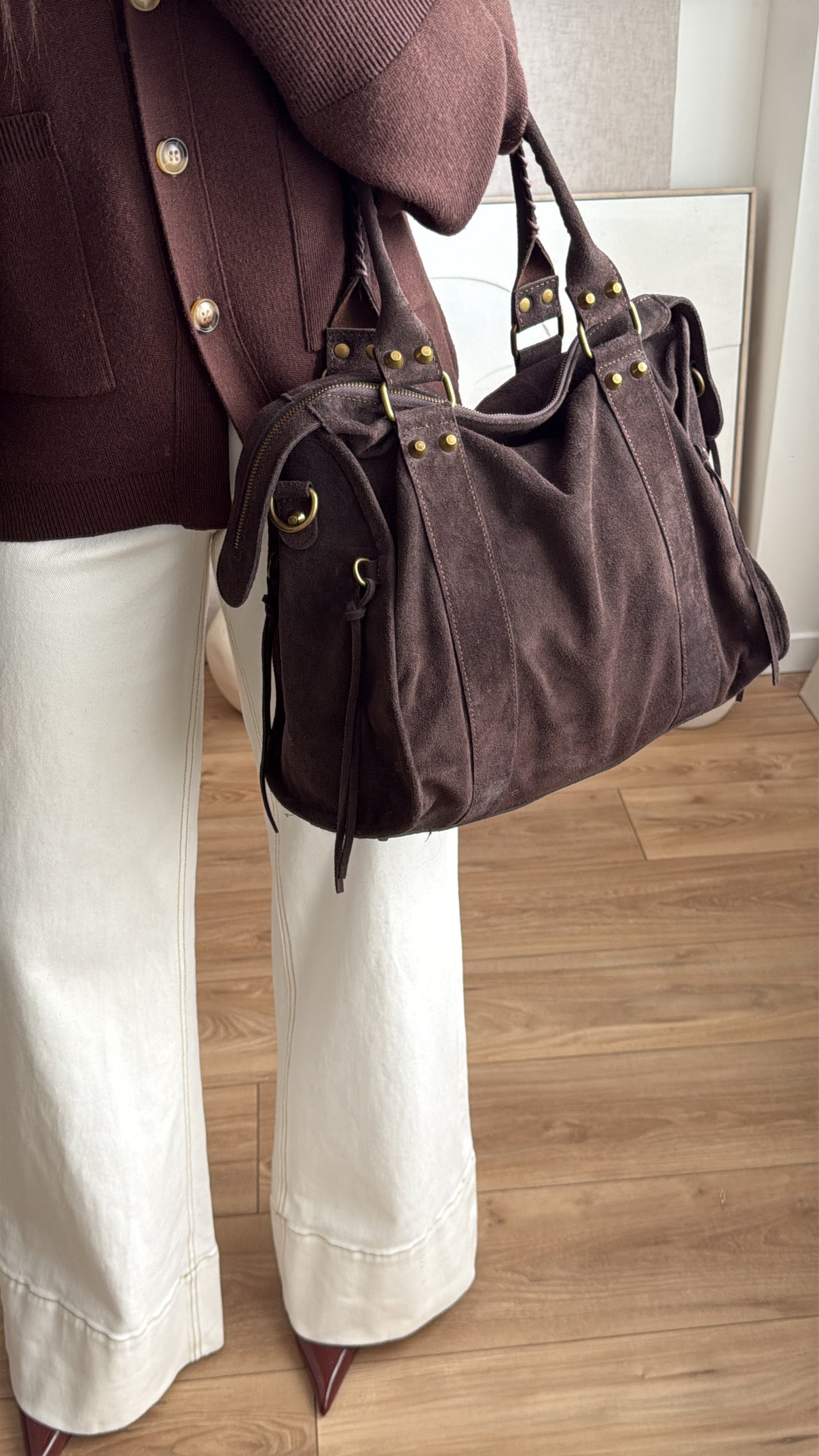 Sac à main en cuir [marron]