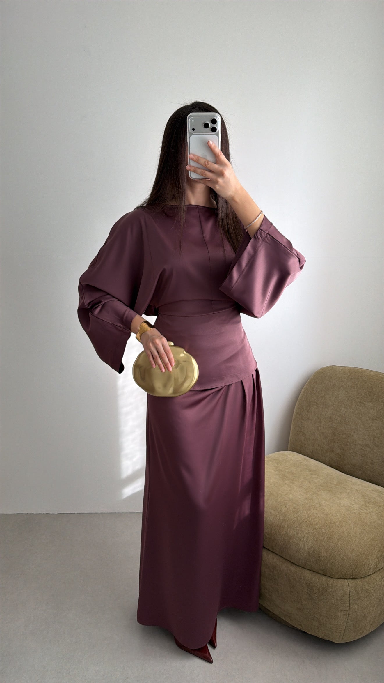 Longue jupe EMRA [prune]