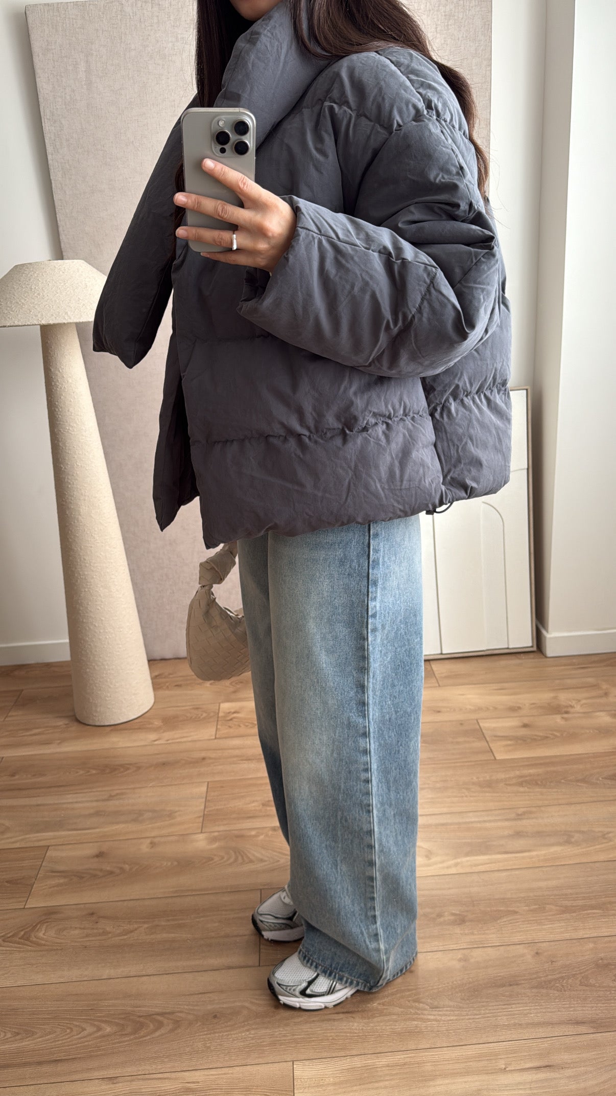 Übergroße Daunenjacke [Burgund]