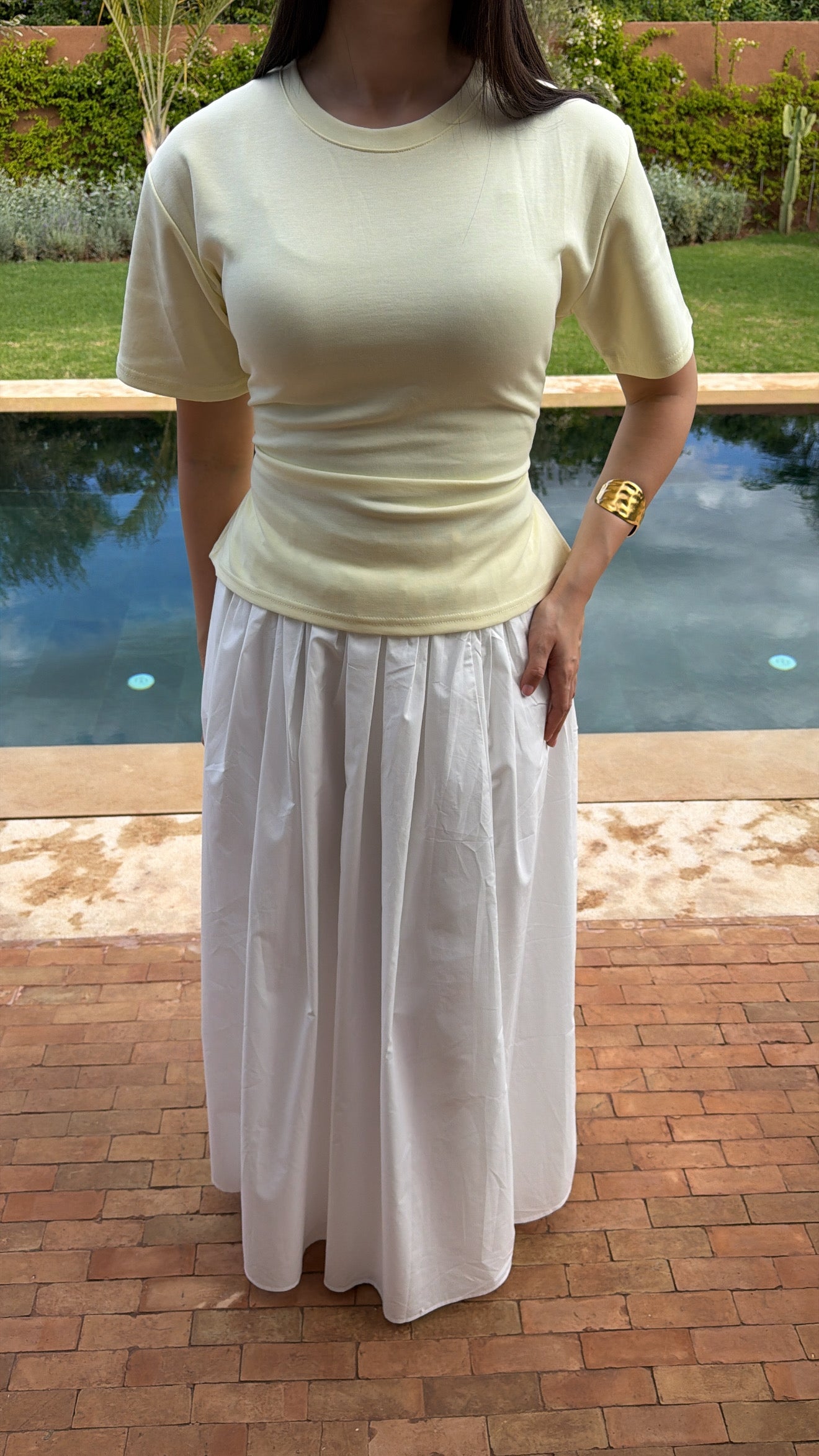 Jupe patineuse en coton [blanc]