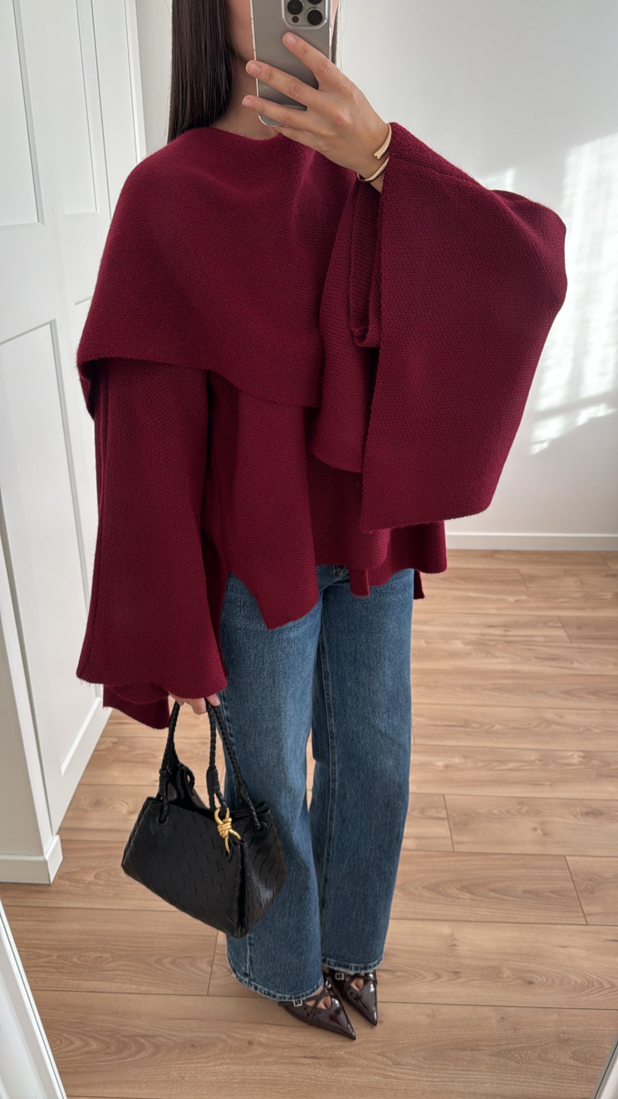 Gilet à cape [ burgundy ]