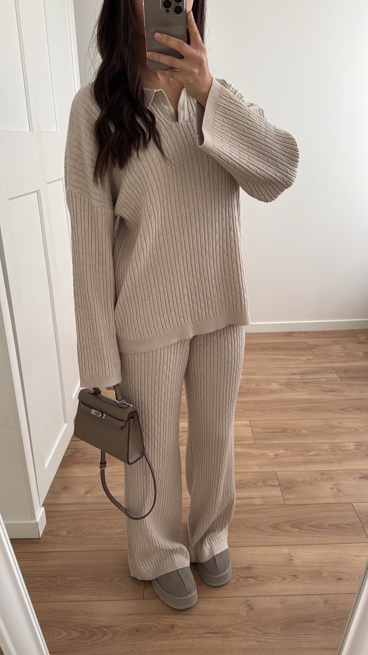 Ensemble torsadé [ beige ]