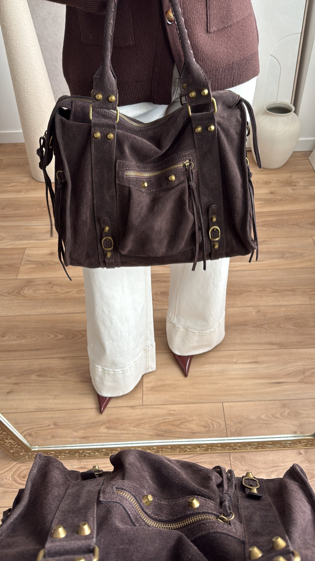 Sac à main en cuir [marron]
