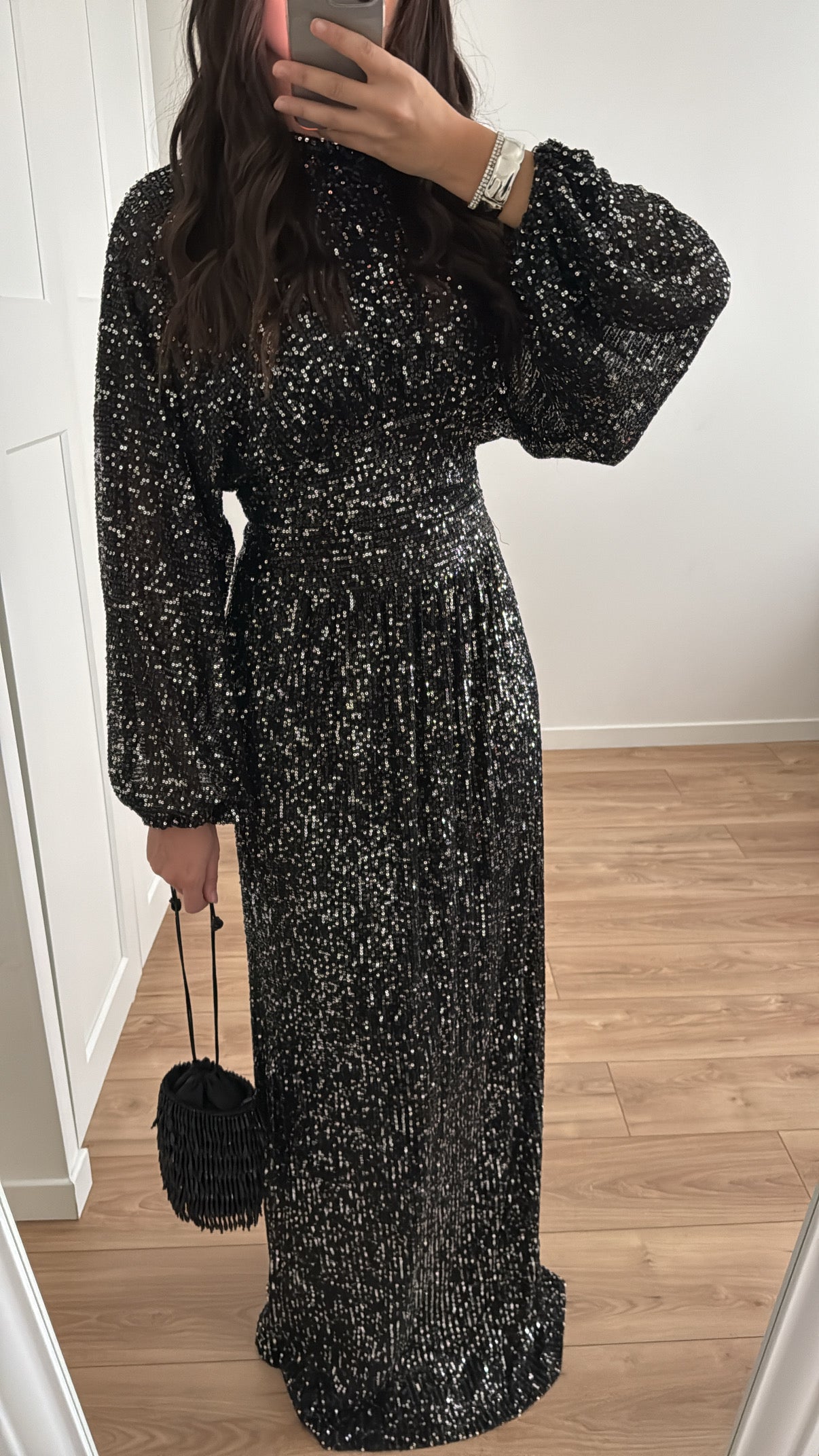 Longue robe à sequin [ noire ]