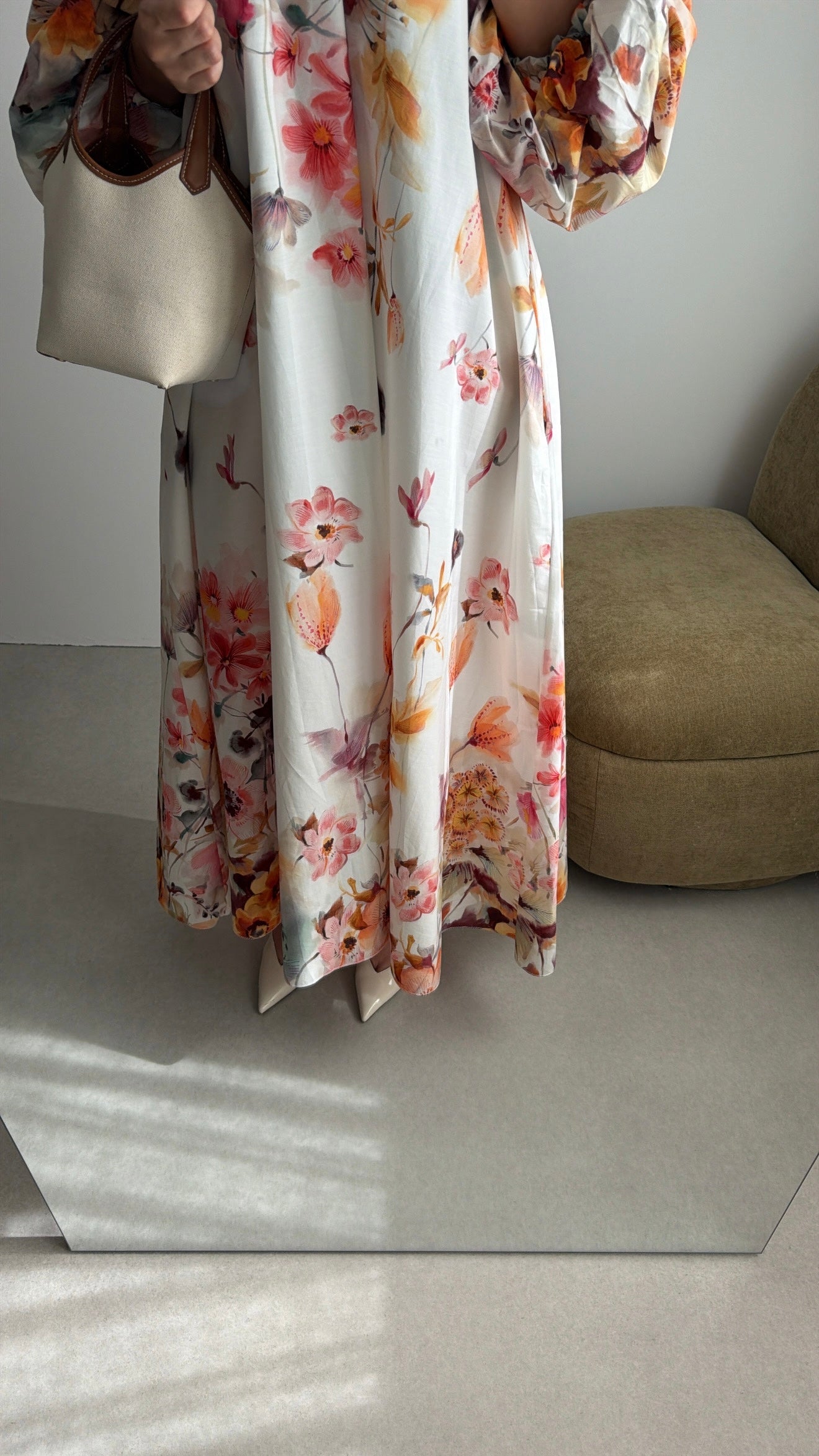 Robe bouffante en coton [fleur]
