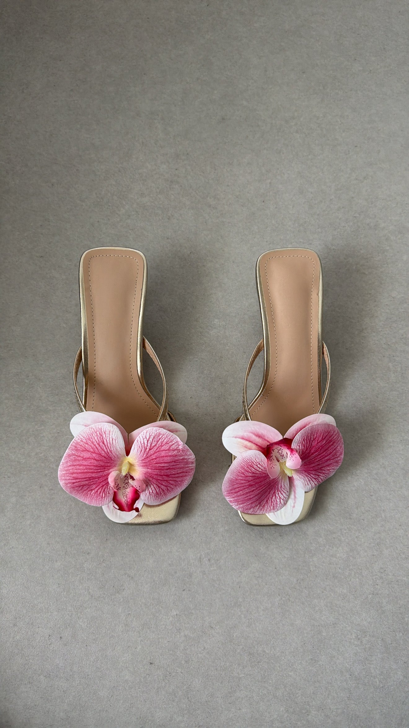 Escarpins fleurs GOLD [ rosé ]