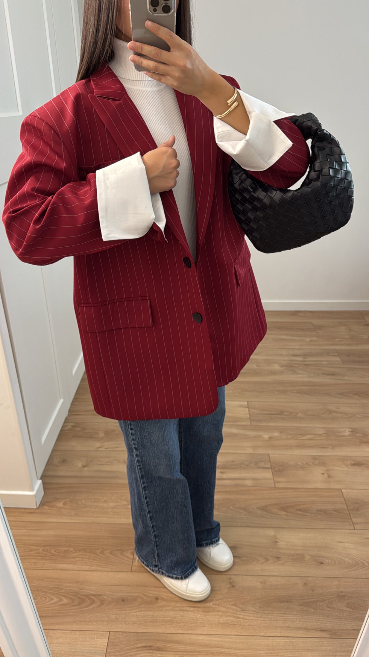 Blazer extra oversize [ rouge / bordeaux ]