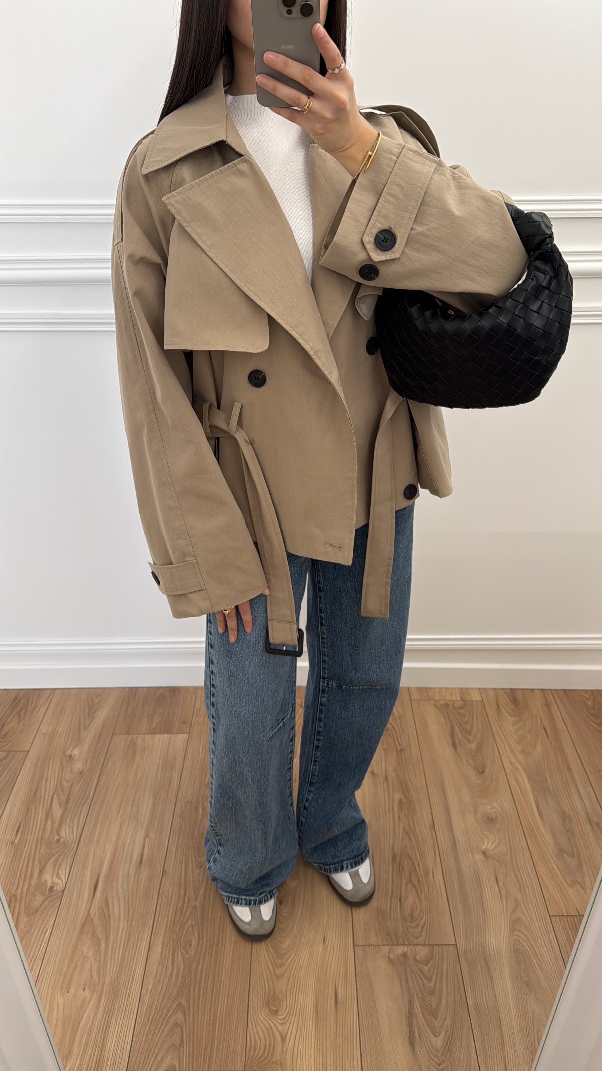 Short trench coat [dark beige]