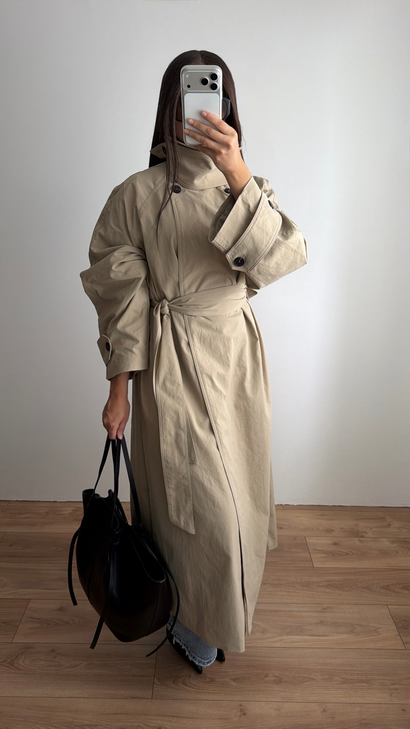 Kurzer Trenchcoat [dunkelbeige]