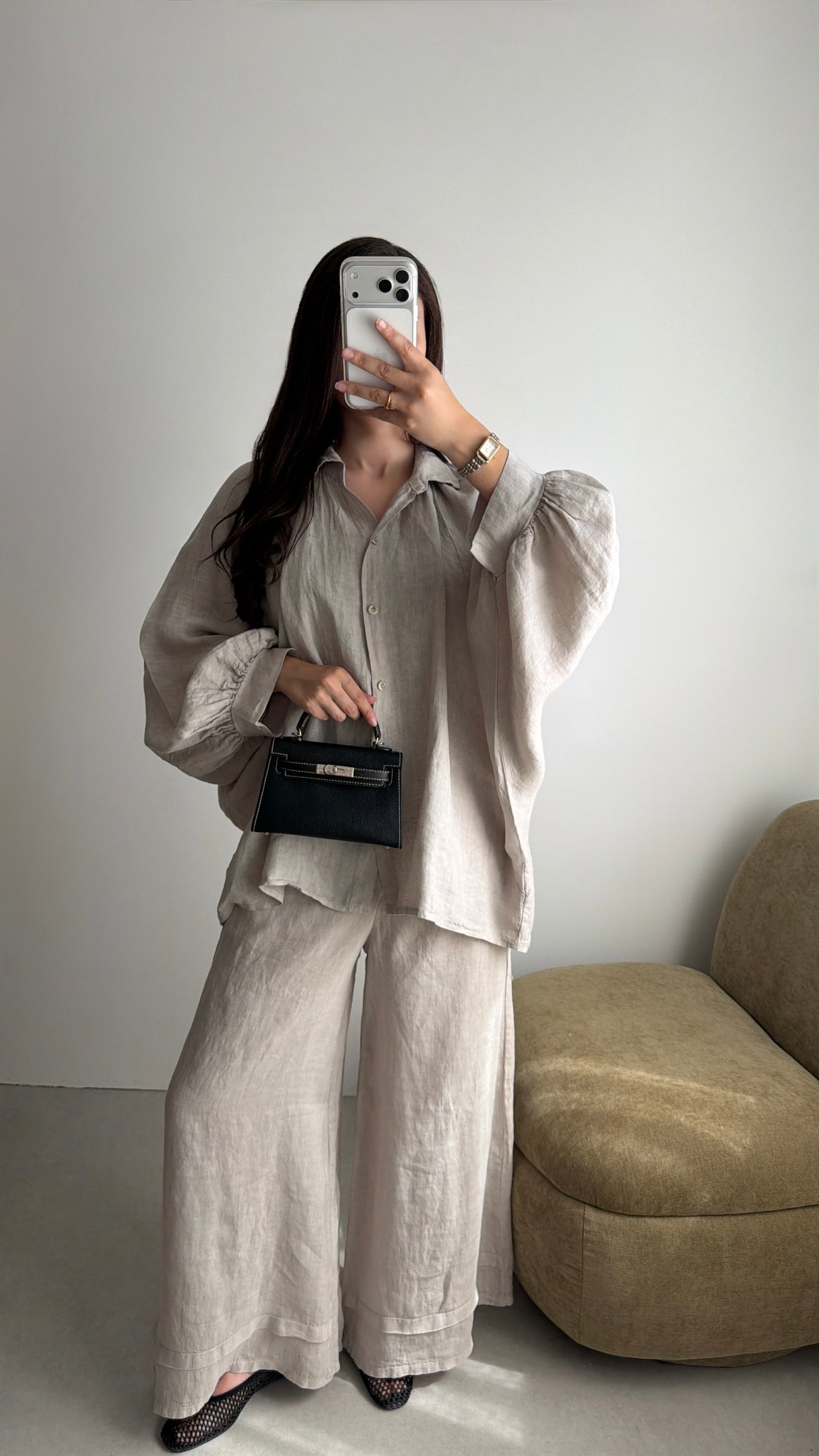 Ensemble en 100% lin OVER [taupe]