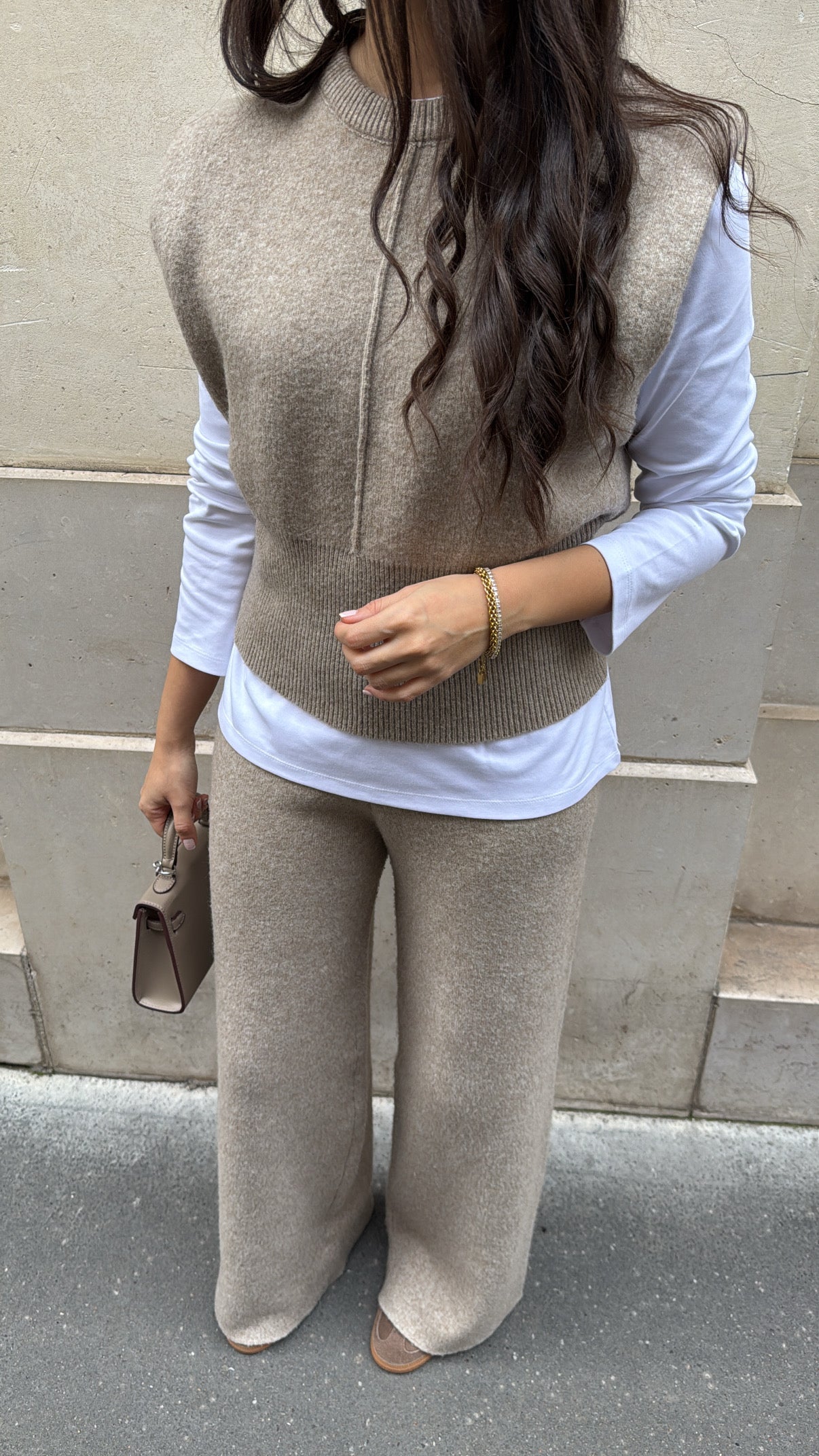 Ensemble sans manches [beige]