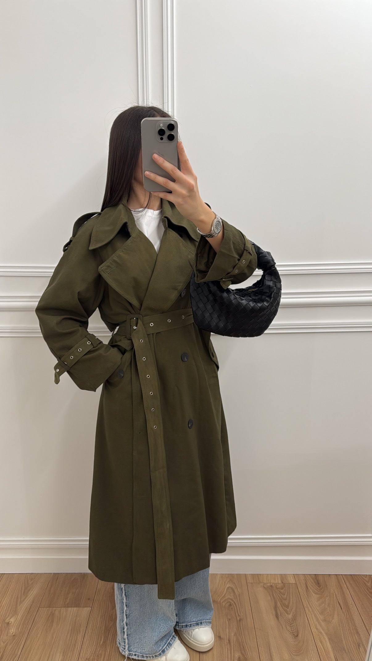 Cotton trench coat [khaki]