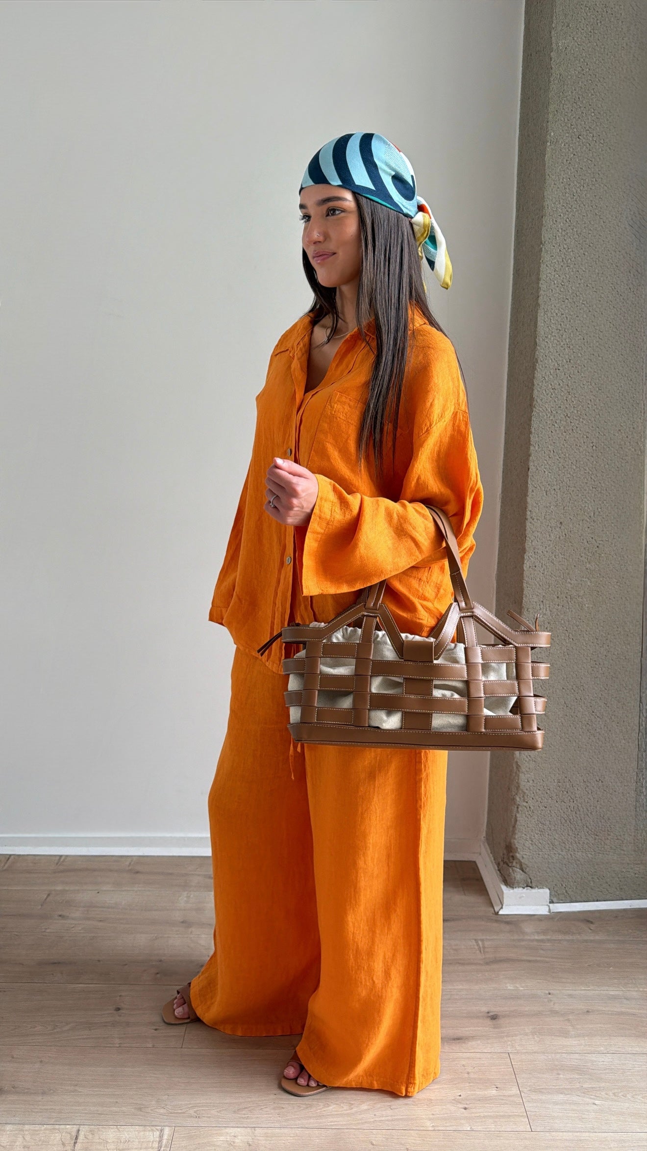 100% linen set [orange]