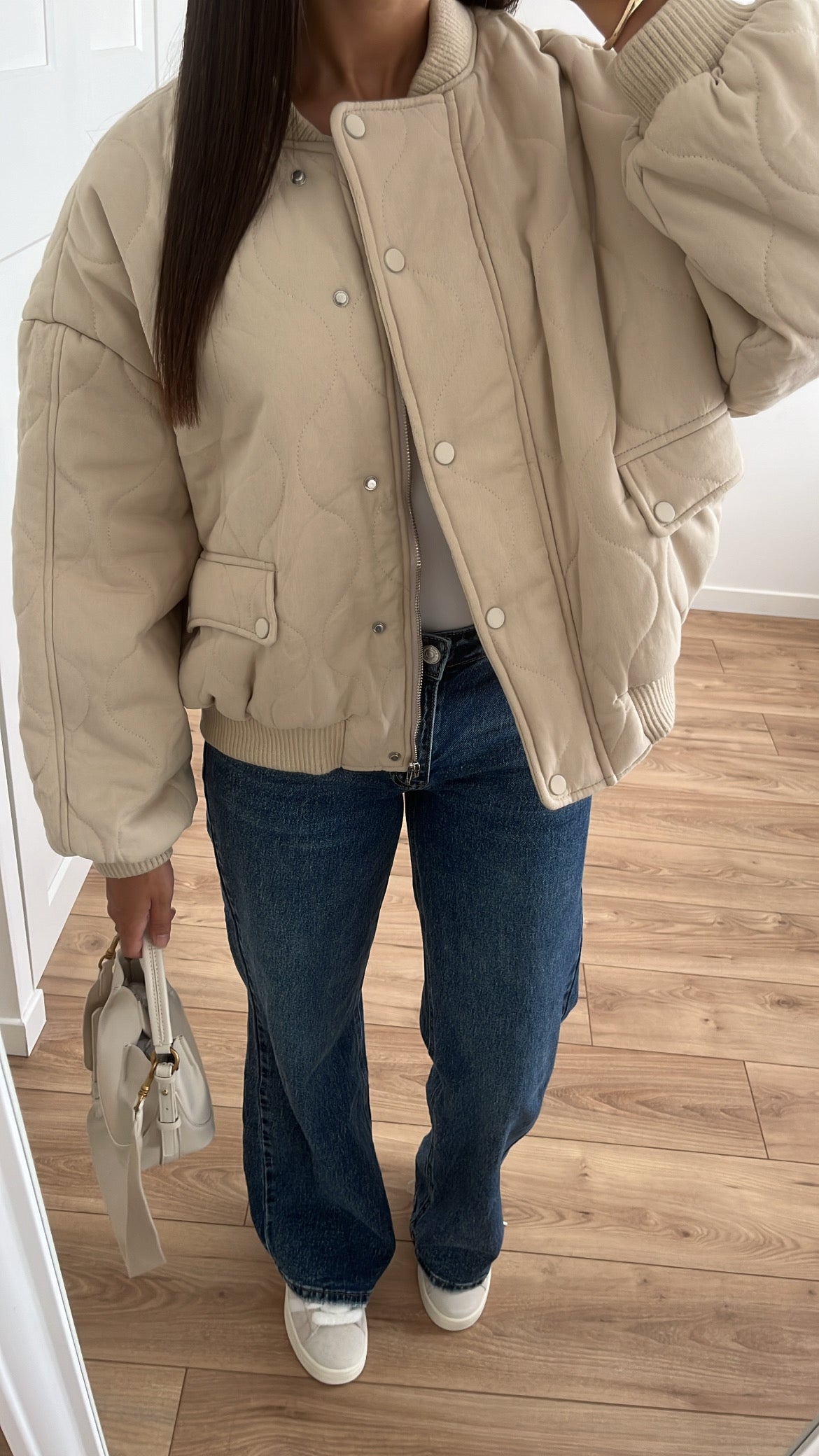 Bomber matelassé beige