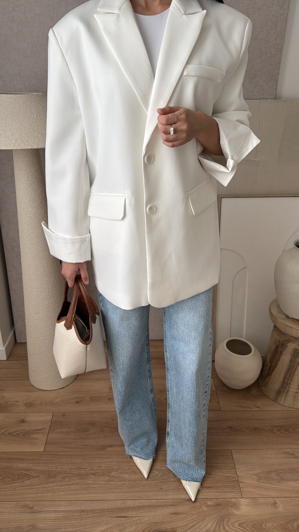 Extra oversized blazer [navy blue]